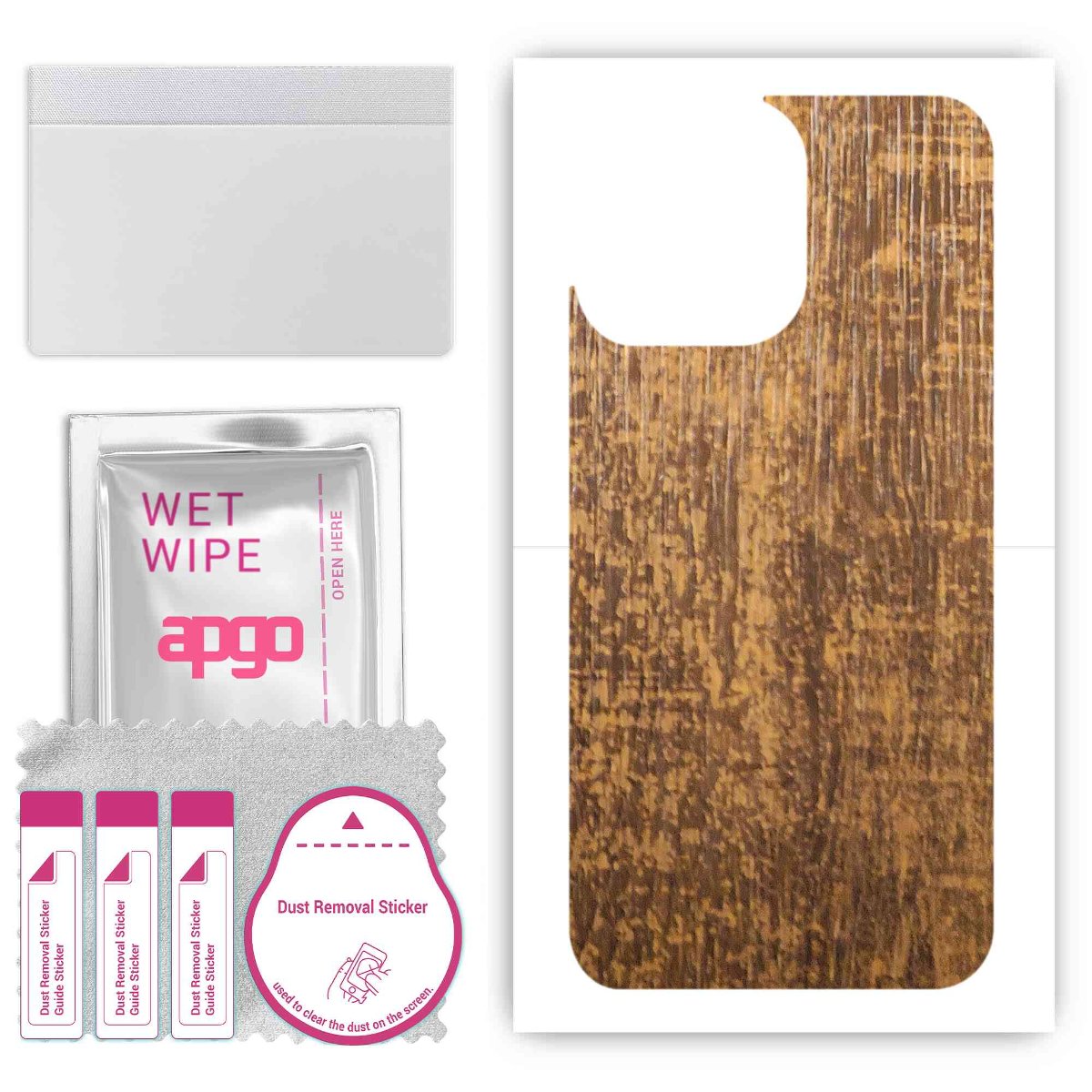 Folia naklejka skórka strukturalna na TYŁ do Apple iPhone 14 Pro -  Drewno Dąb Stary - apgo SKINS