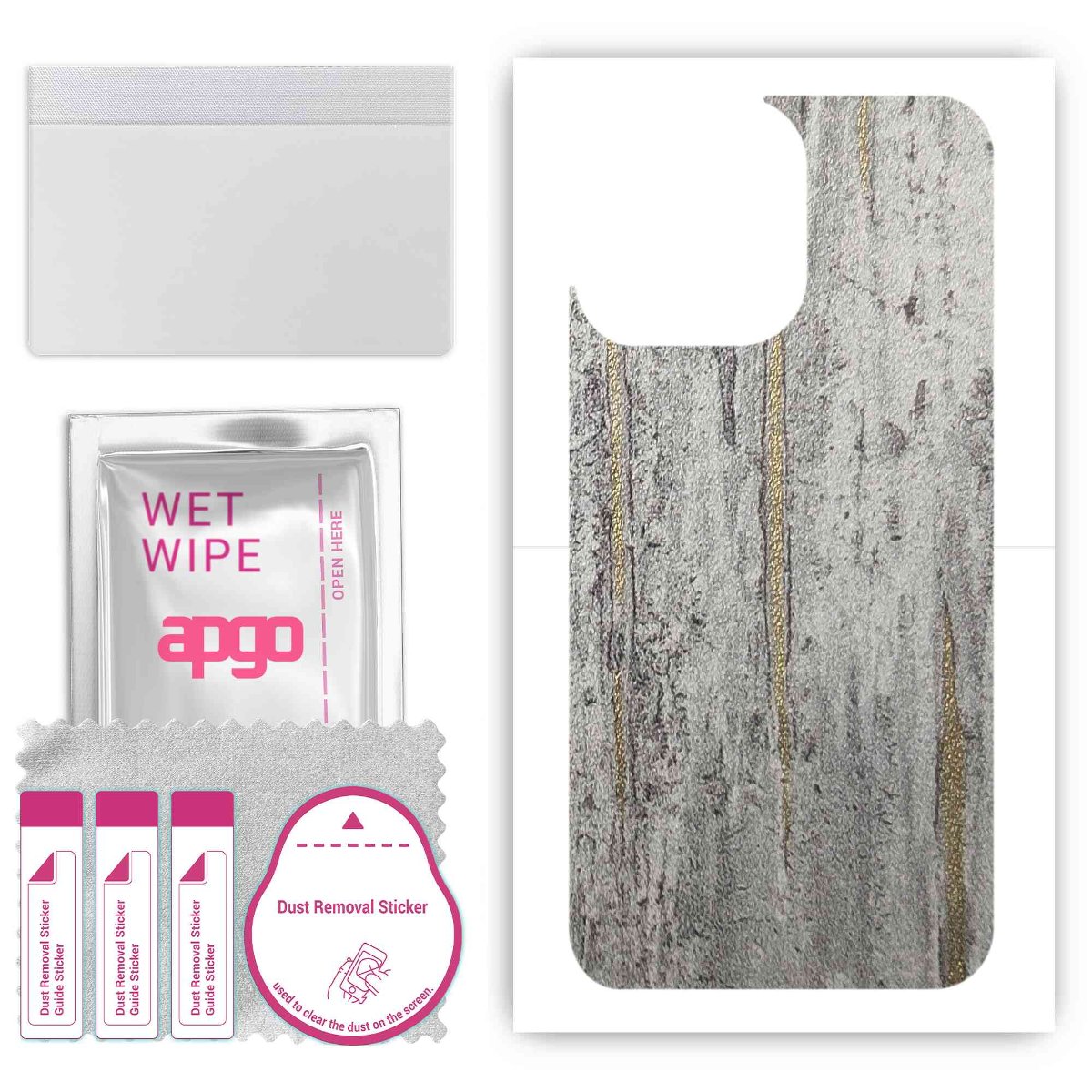 Folia naklejka skórka strukturalna na TYŁ do Apple iPhone 14 Pro -  Beton Złote Paski - apgo SKINS