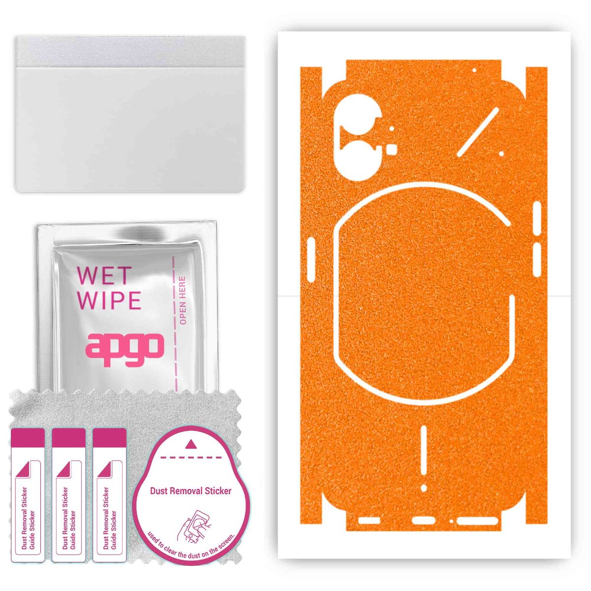 Folia naklejka skórka strukturalna na TYŁ+BOKI do Nothing Phone 1 -  Pomarańczowy Pastel Matowy Chropowaty Baranek - apgo SKINS