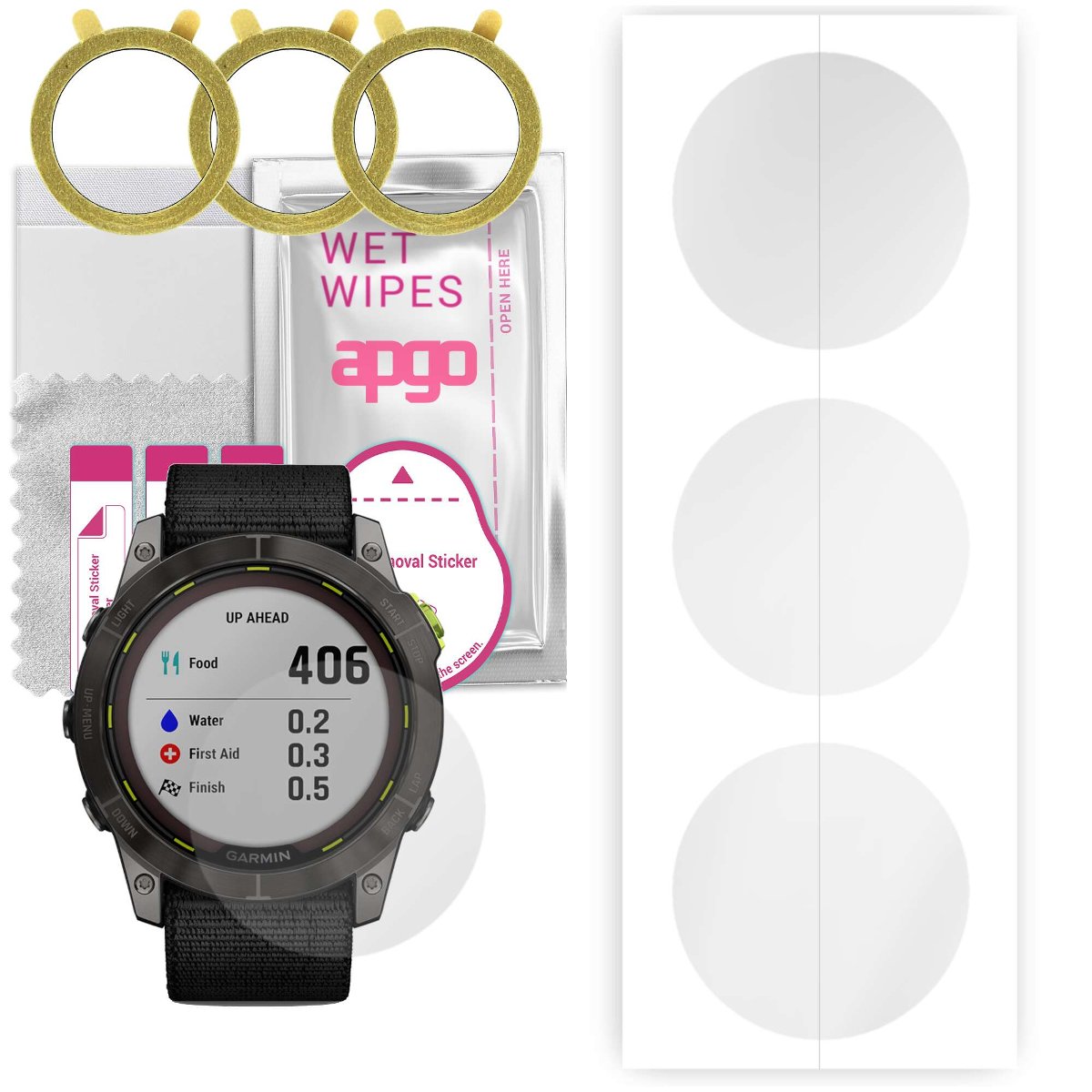 3x Folia hydrożelowa do Garmin Enduro 2 - apgo Smartwatch Hydrogel Protection Ochrona na ekran smartwatcha