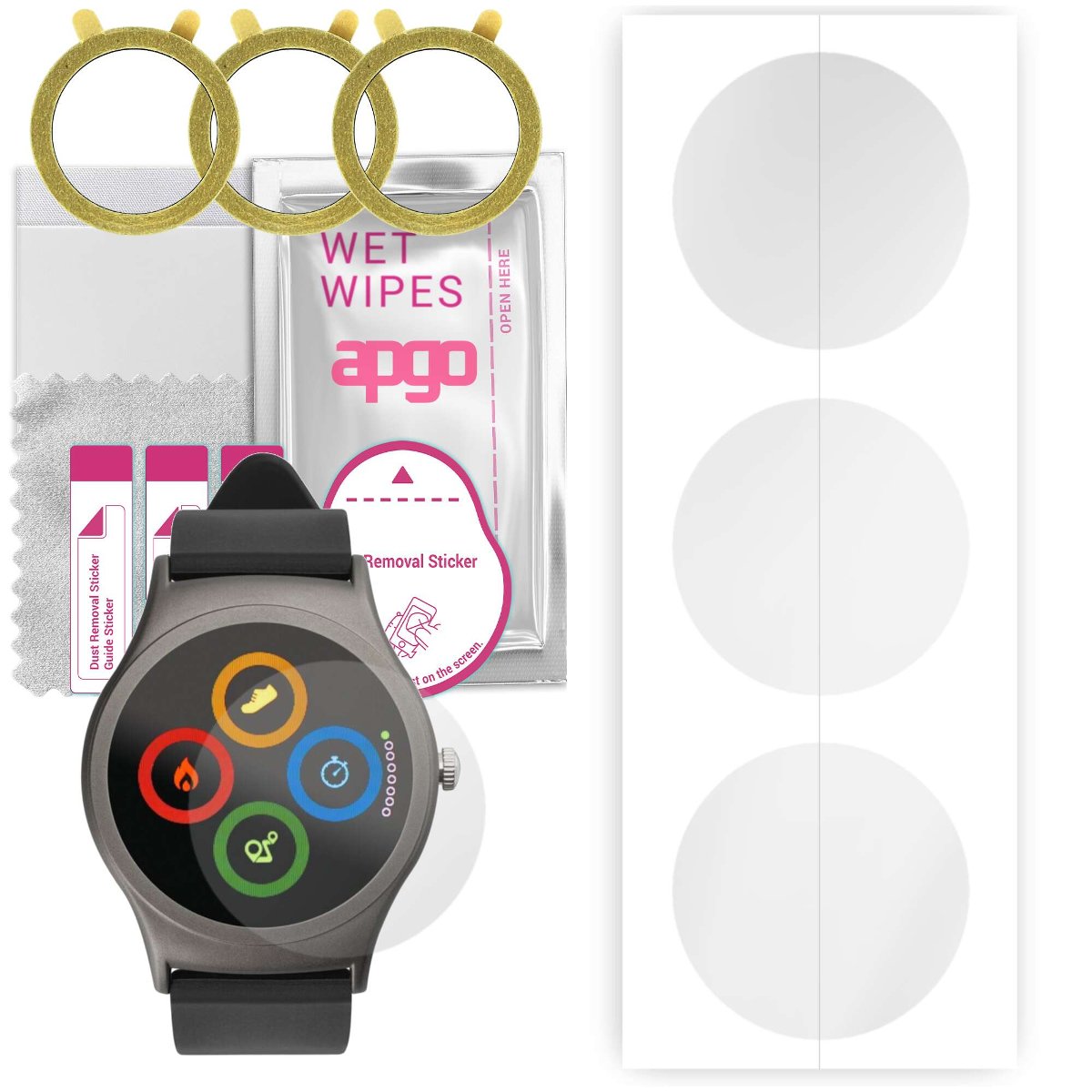 3x Folia hydrożelowa do Acme SW201 - apgo Smartwatch Hydrogel Protection Ochrona na ekran smartwatcha
