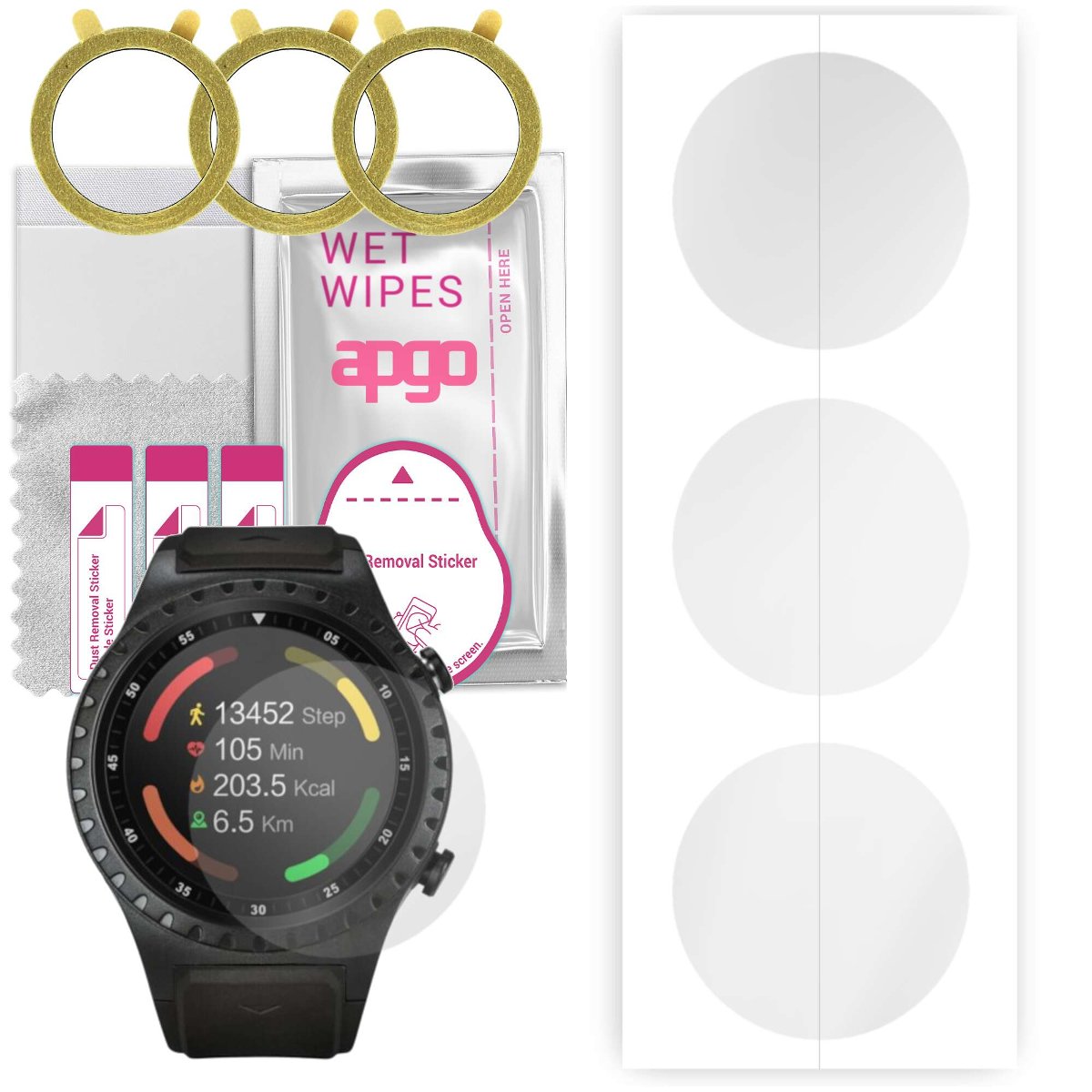 3x Folia hydrożelowa do Acme SW302 - apgo Smartwatch Hydrogel Protection Ochrona na ekran smartwatcha