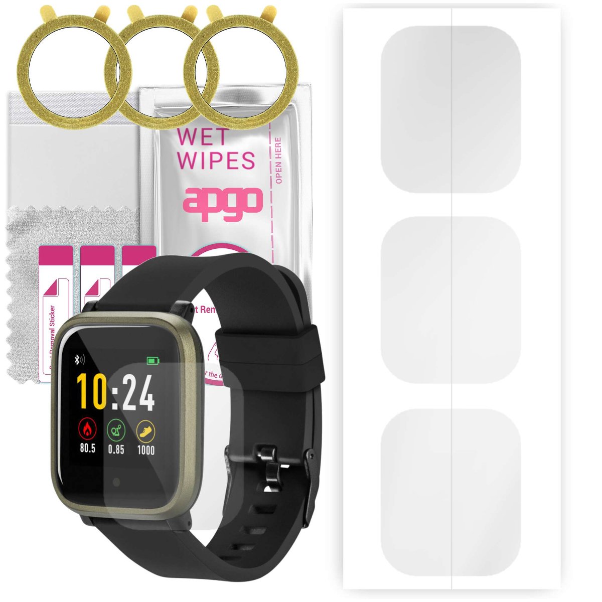 3x Folia hydrożelowa do Acme SW102 - apgo Smartwatch Hydrogel Protection Ochrona na ekran smartwatcha