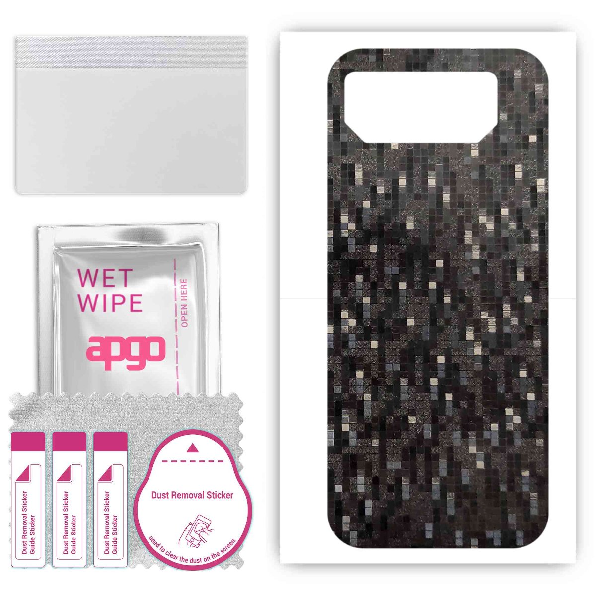 Folia naklejka skórka strukturalna na TYŁ do Asus ROG Phone 6 Pro -  Carbon Pixel Czarny - apgo SKINS