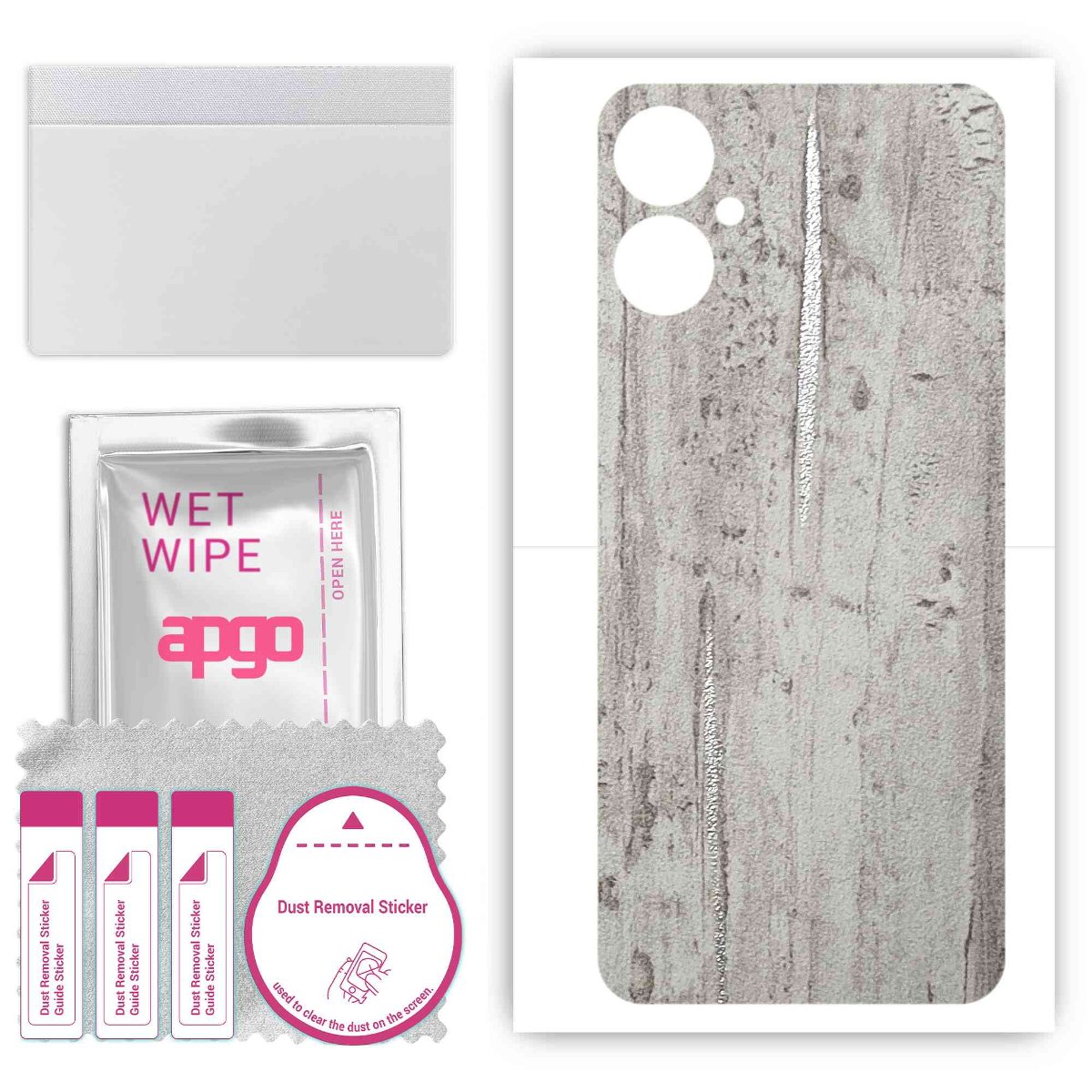 Folia naklejka skórka strukturalna na TYŁ do Tecno Camon 19 -  Beton Srebrne Paski - apgo SKINS