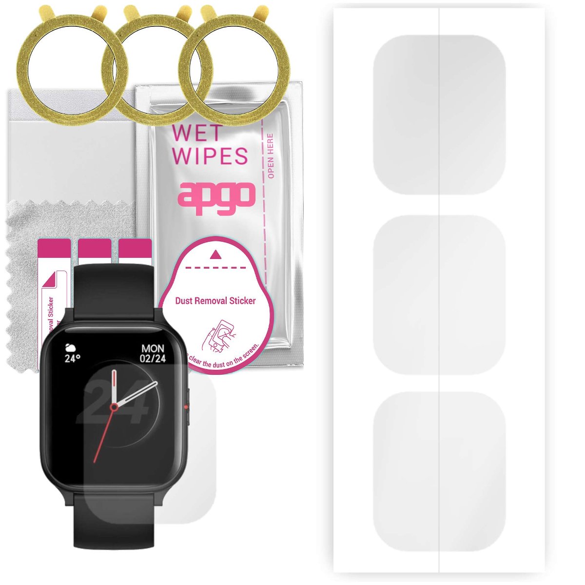 3x Folia hydrożelowa do Colmi P8 Mix - apgo Smartwatch Hydrogel Protection Ochrona na ekran smartwatcha