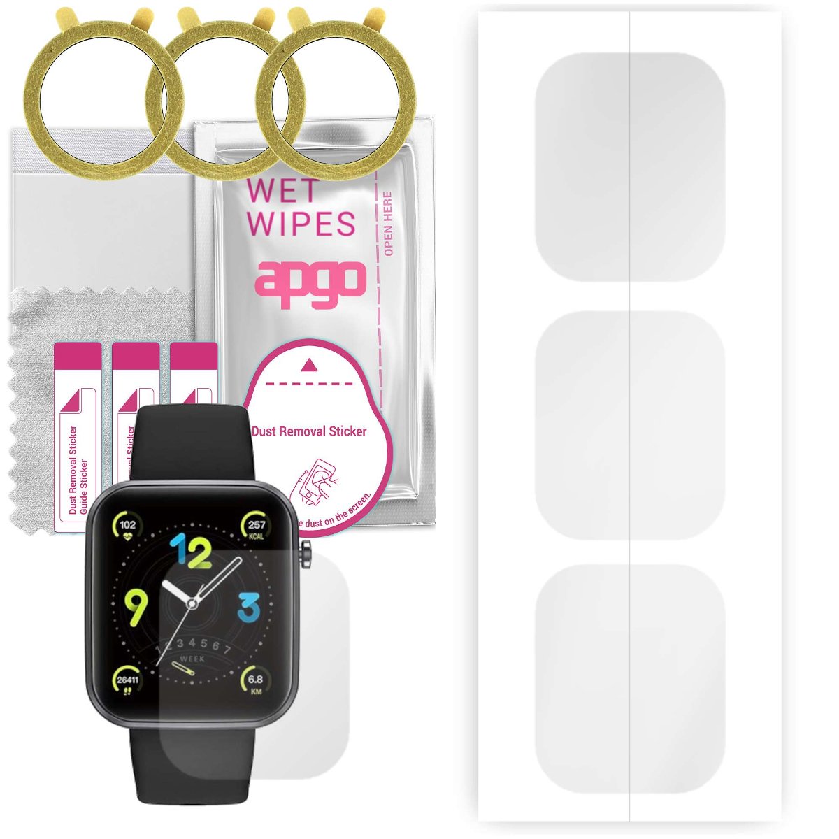 3x Folia hydrożelowa do Colmi P15 - apgo Smartwatch Hydrogel Protection Ochrona na ekran smartwatcha