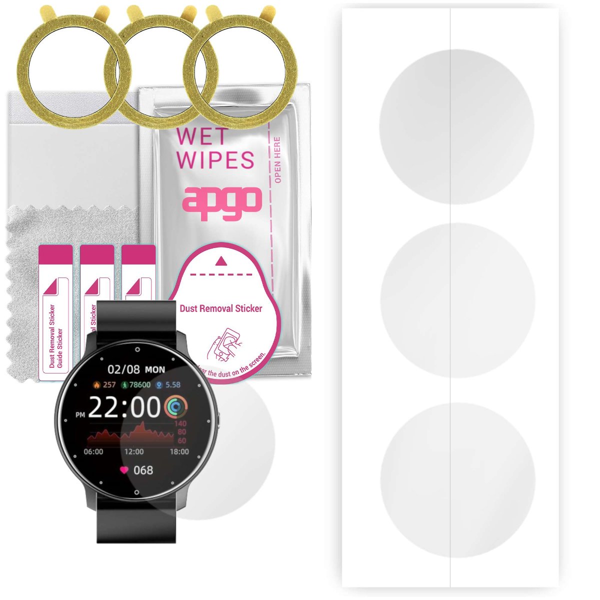 3x Folia hydrożelowa do Colmi ZL02 - apgo Smartwatch Hydrogel Protection Ochrona na ekran smartwatcha