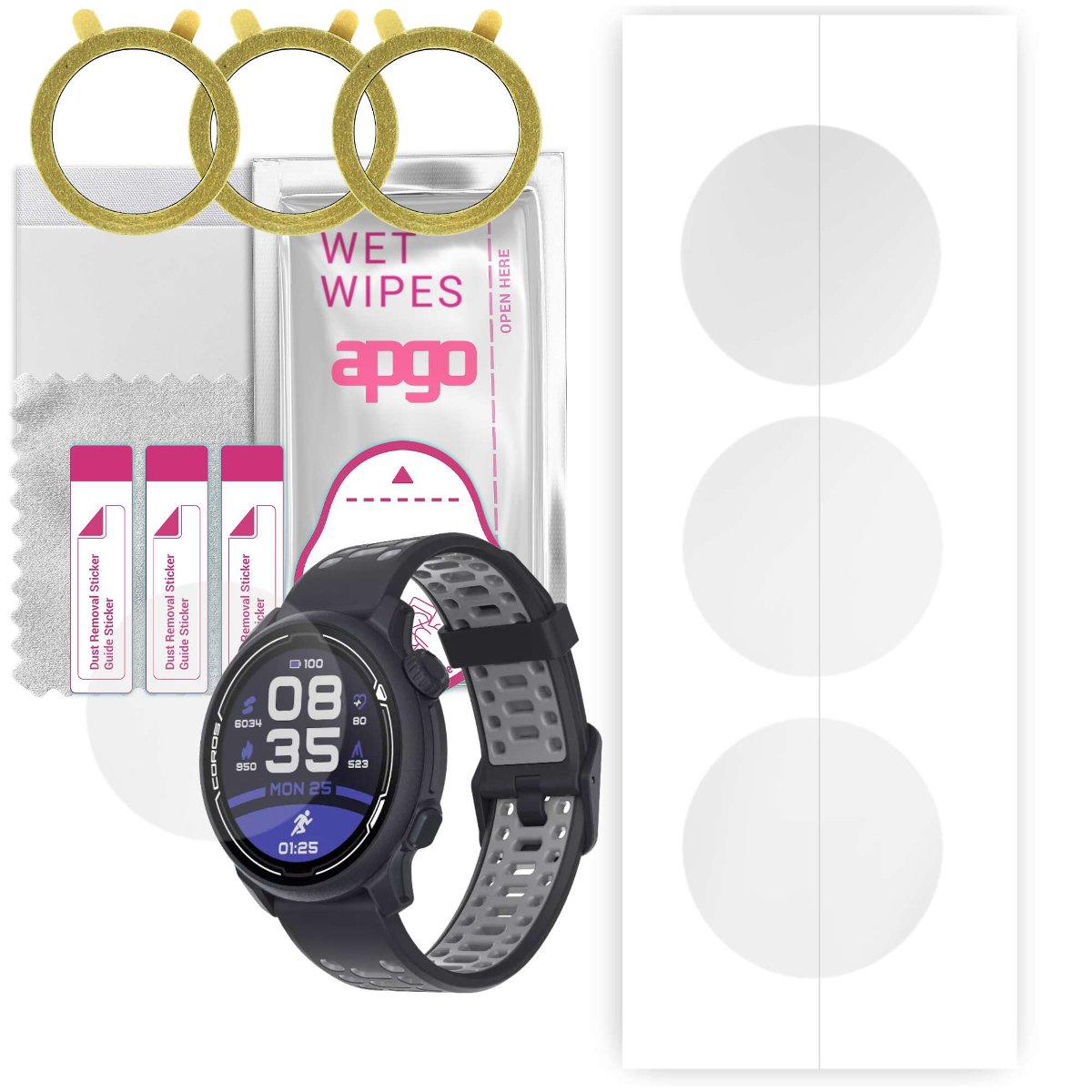3x Folia hydrożelowa do Coros Pace 2 - apgo Smartwatch Hydrogel Protection Ochrona na ekran smartwatcha