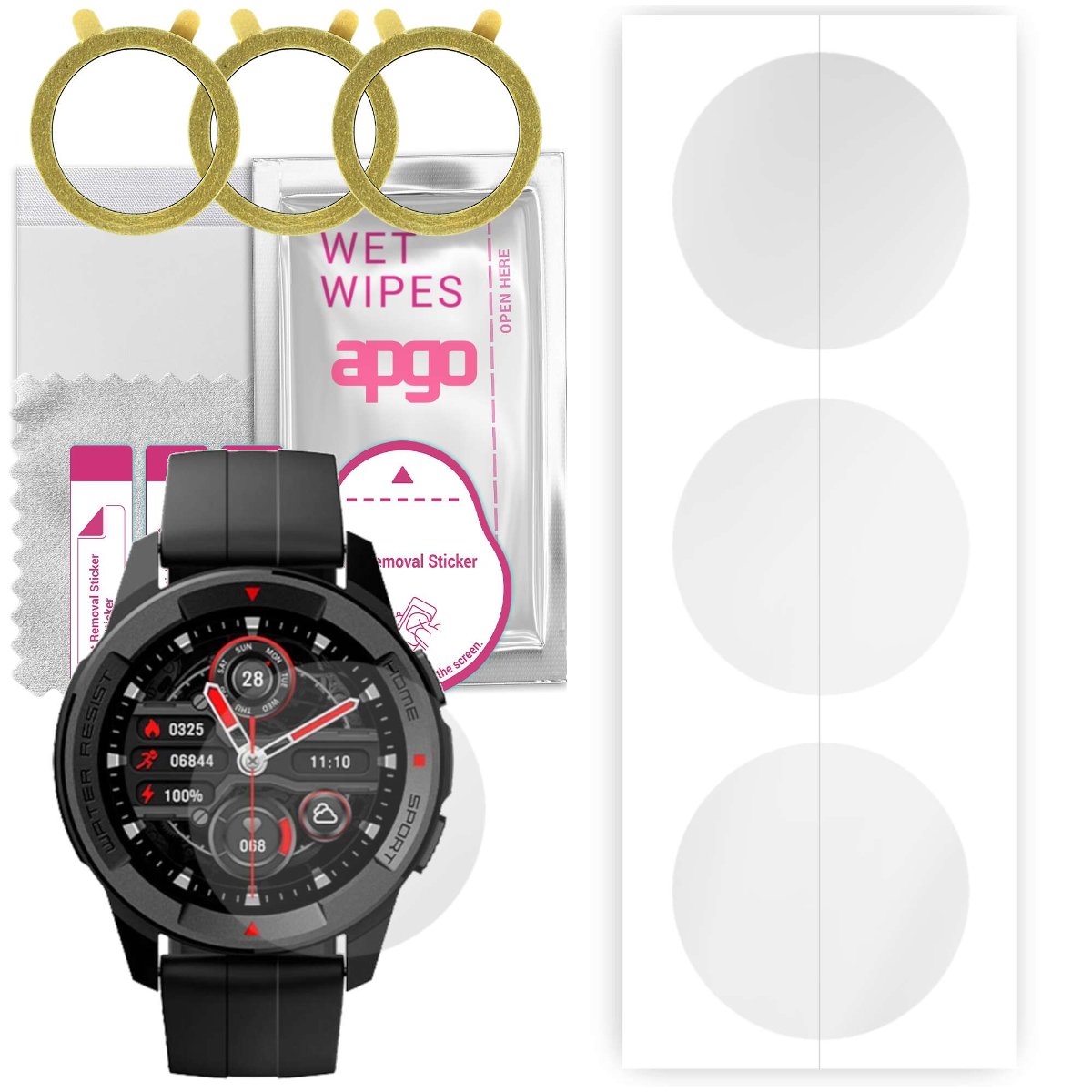 3x Folia hydrożelowa do Mibro Watch X1 - apgo Smartwatch Hydrogel Protection Ochrona na ekran smartwatcha