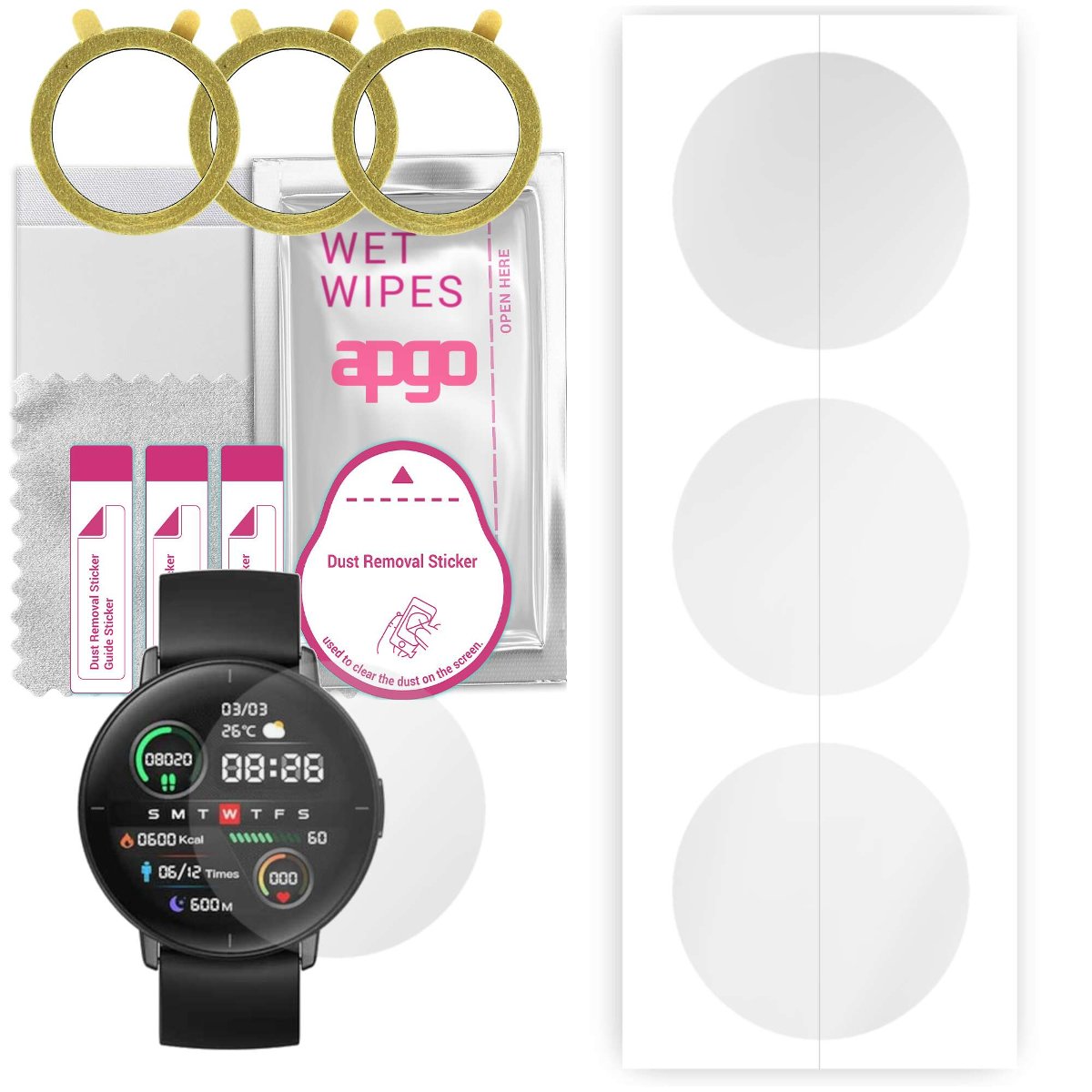 3x Folia hydrożelowa do Mibro Lite - apgo Smartwatch Hydrogel Protection Ochrona na ekran smartwatcha