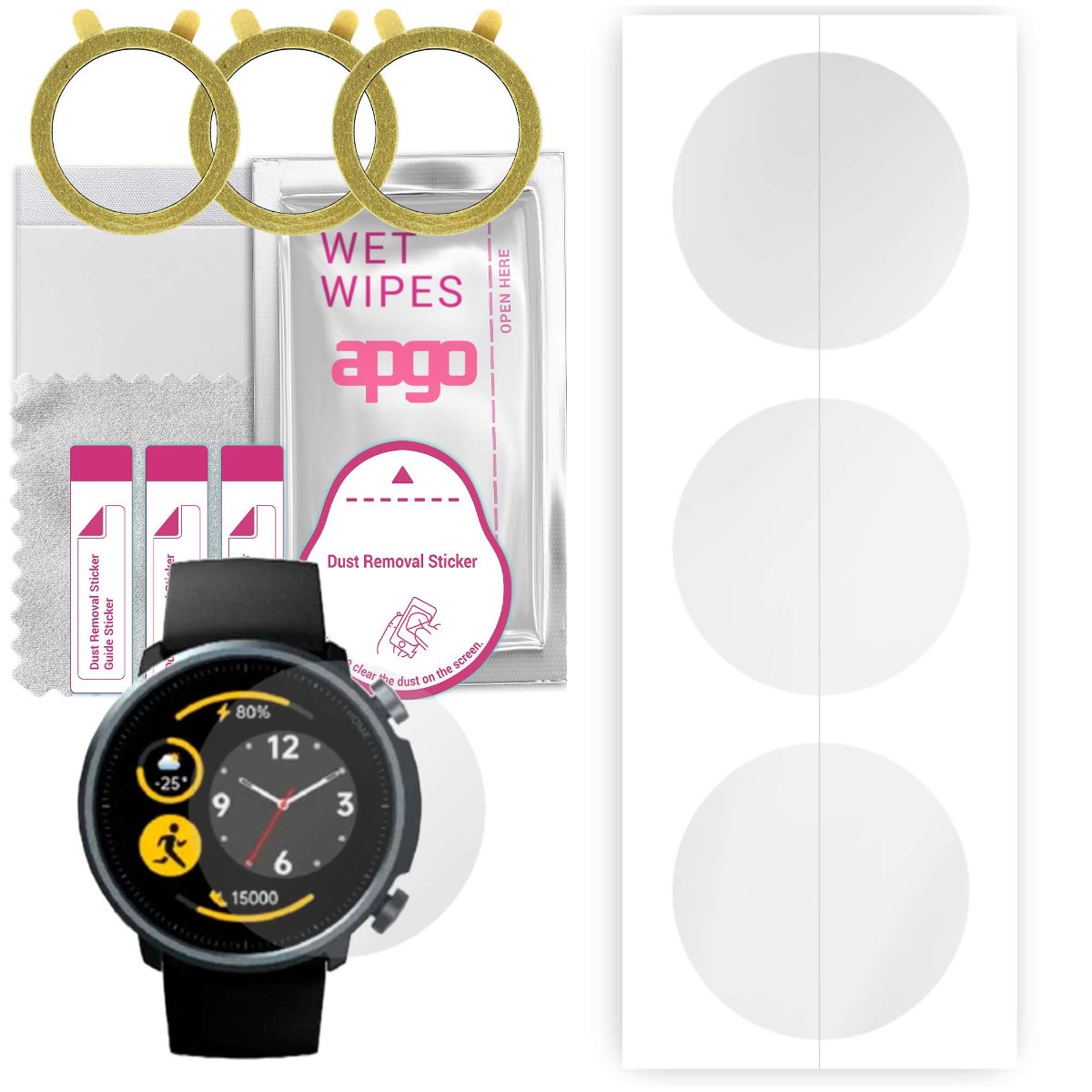 3x Folia hydrożelowa do Mibro Watch A1 - apgo Smartwatch Hydrogel Protection Ochrona na ekran smartwatcha