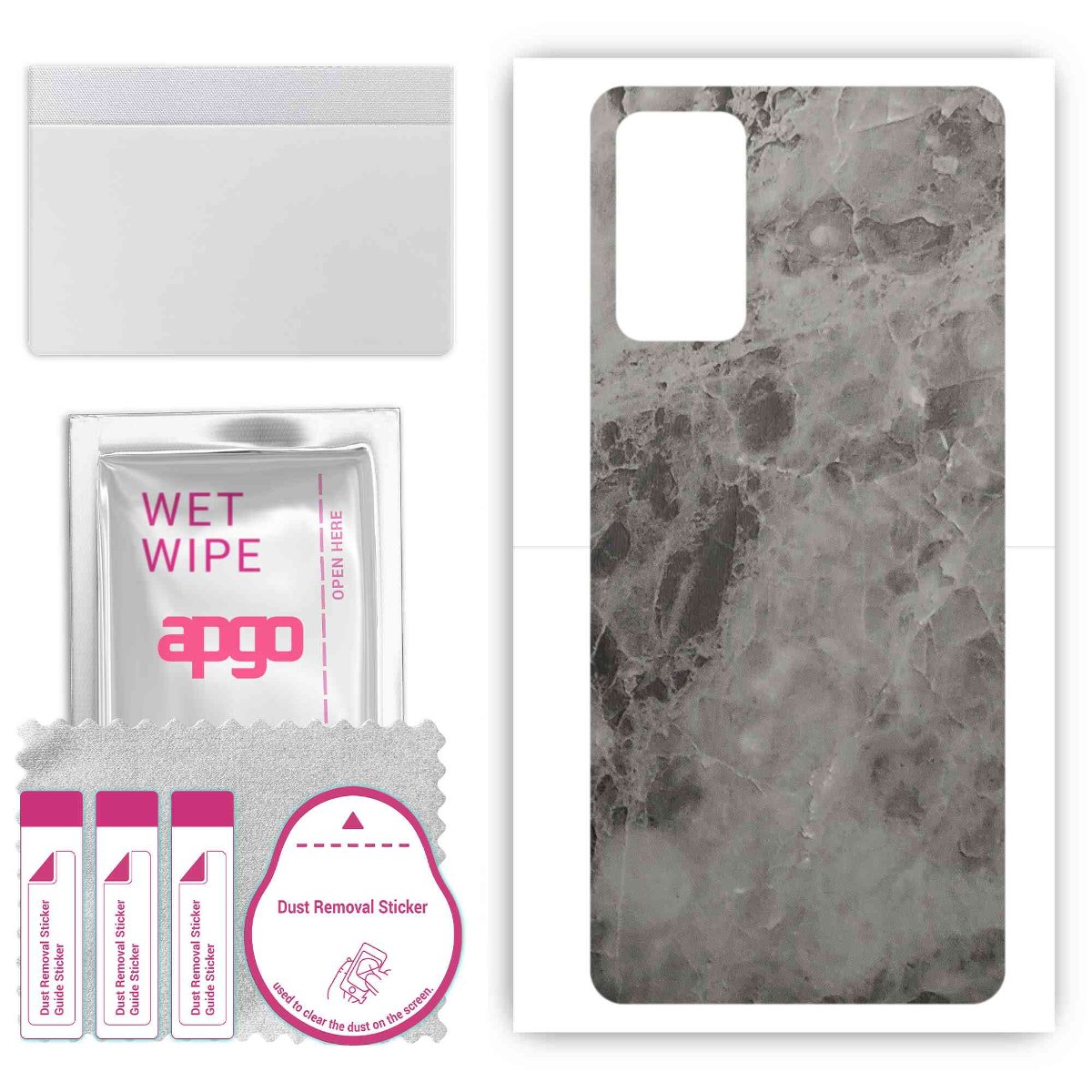 Folia naklejka skórka strukturalna na TYŁ do ZTE Optus X Swift 5G -  Marmur Czarny - apgo SKINS