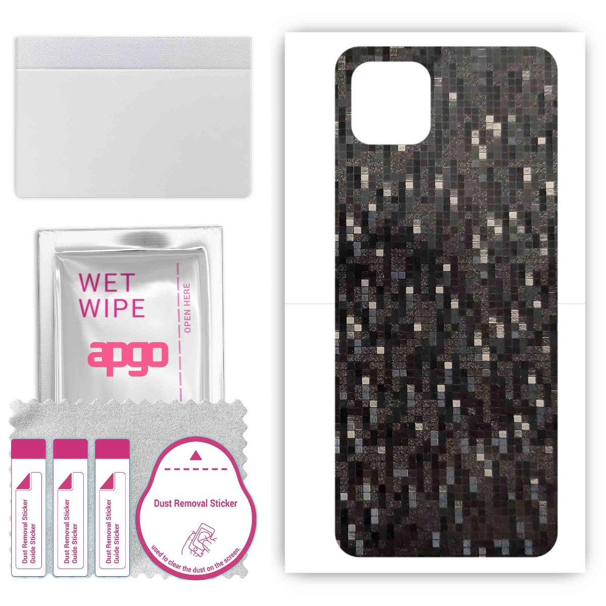 Folia naklejka skórka strukturalna na TYŁ do Oppo 16k -  Carbon Pixel Czarny - apgo SKINS