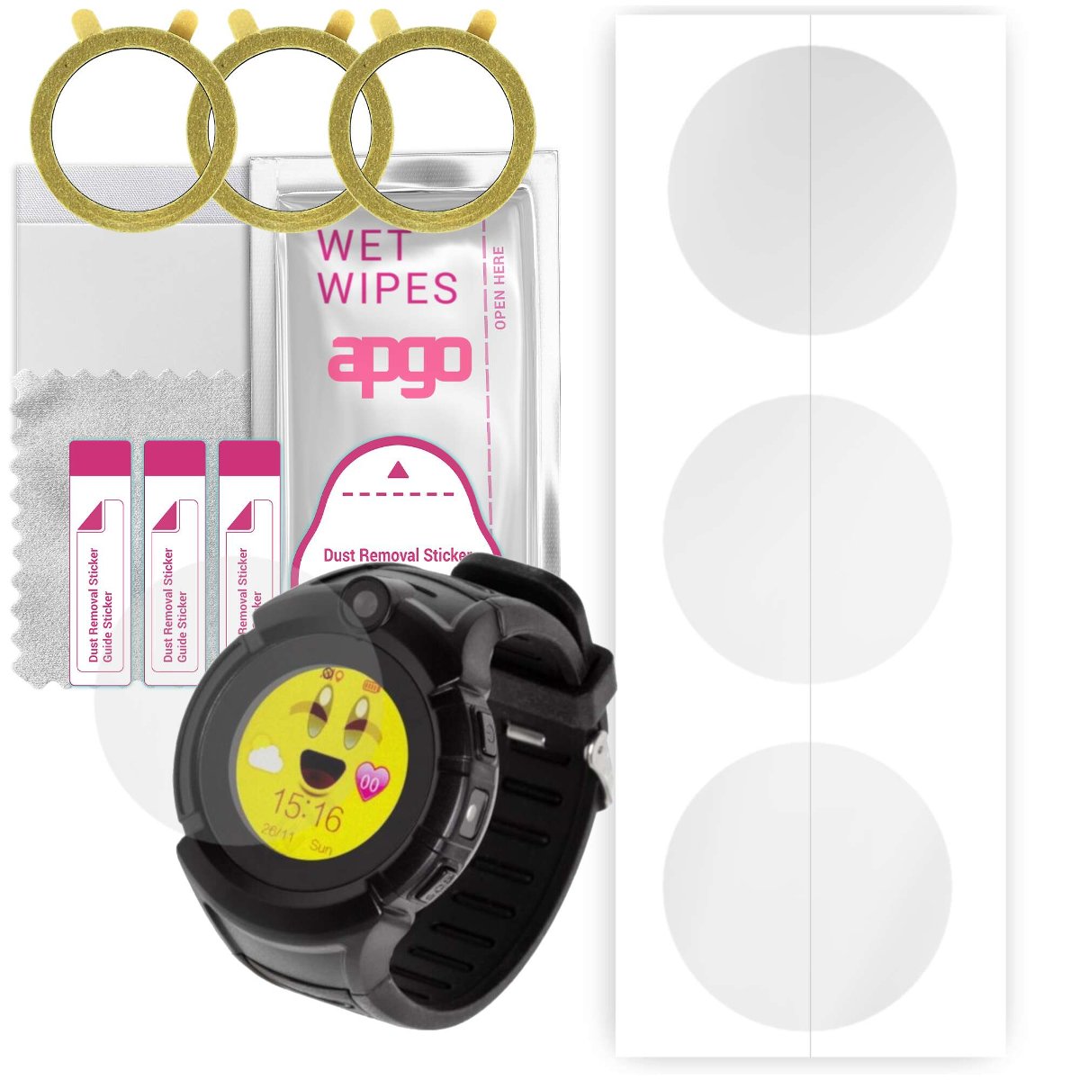 3x Folia hydrożelowa do Garett Kids 5 - apgo Smartwatch Hydrogel Protection Ochrona na ekran smartwatcha