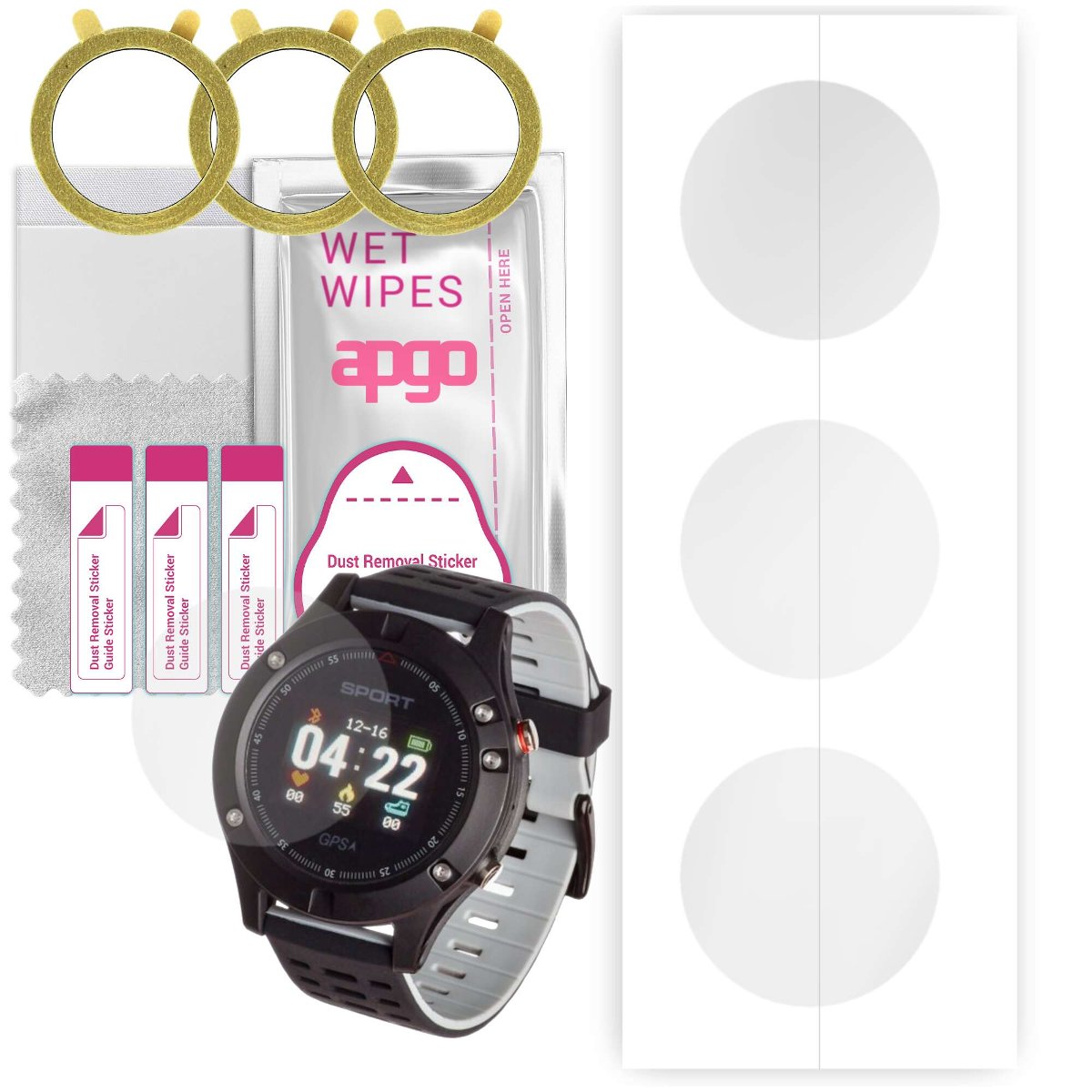 3x Folia hydrożelowa do Garett Sport 25 GPS - apgo Smartwatch Hydrogel Protection Ochrona na ekran smartwatcha