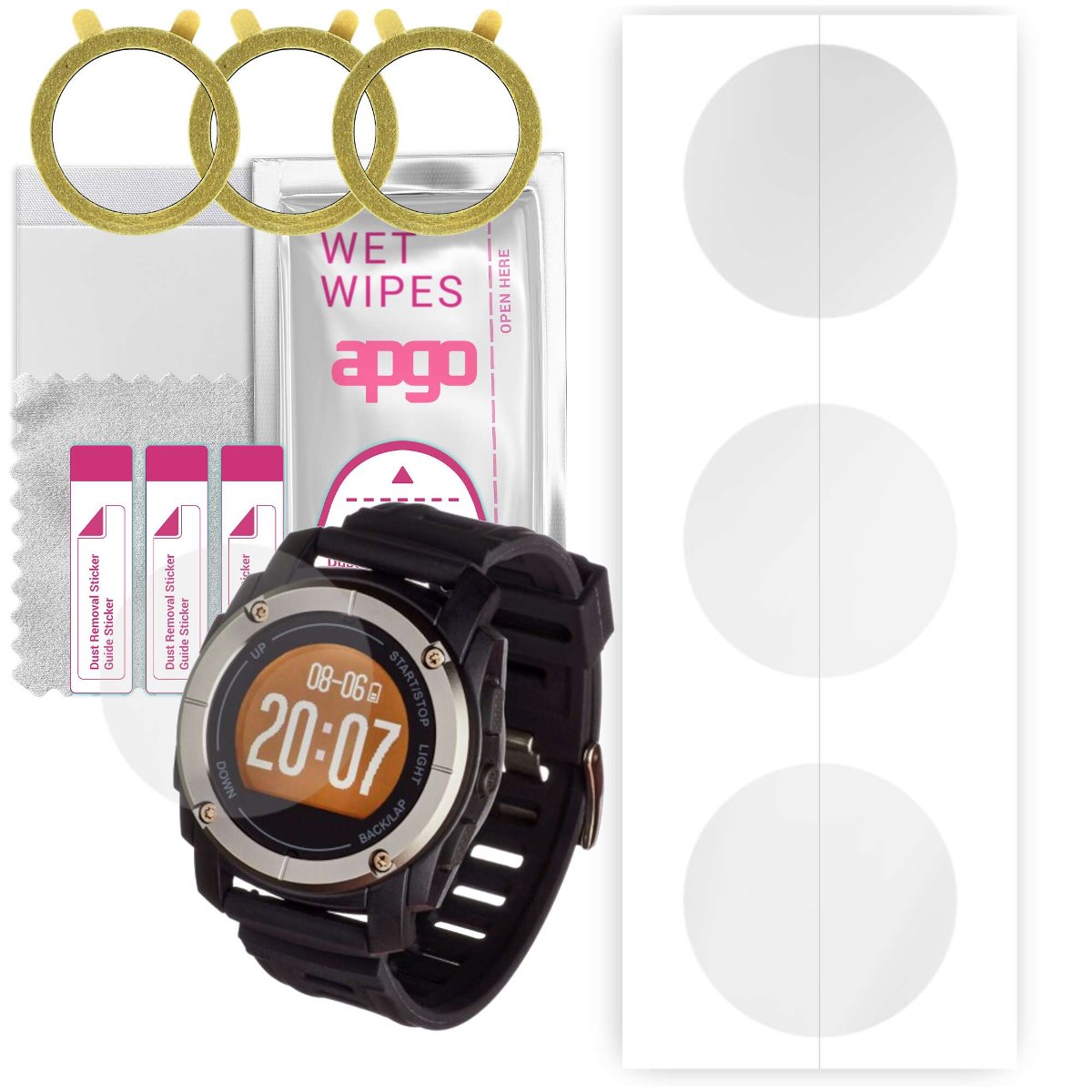 3x Folia hydrożelowa do Garett Sport 23 GPS - apgo Smartwatch Hydrogel Protection Ochrona na ekran smartwatcha