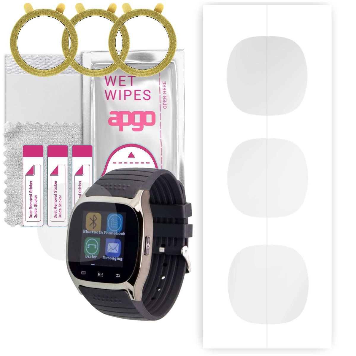 3x Folia hydrożelowa do Garett G10 - apgo Smartwatch Hydrogel Protection Ochrona na ekran smartwatcha