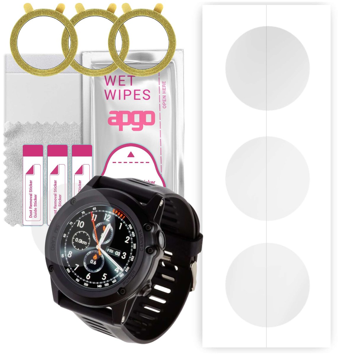 3x Folia hydrożelowa do Garett Expert 11W - apgo Smartwatch Hydrogel Protection Ochrona na ekran smartwatcha