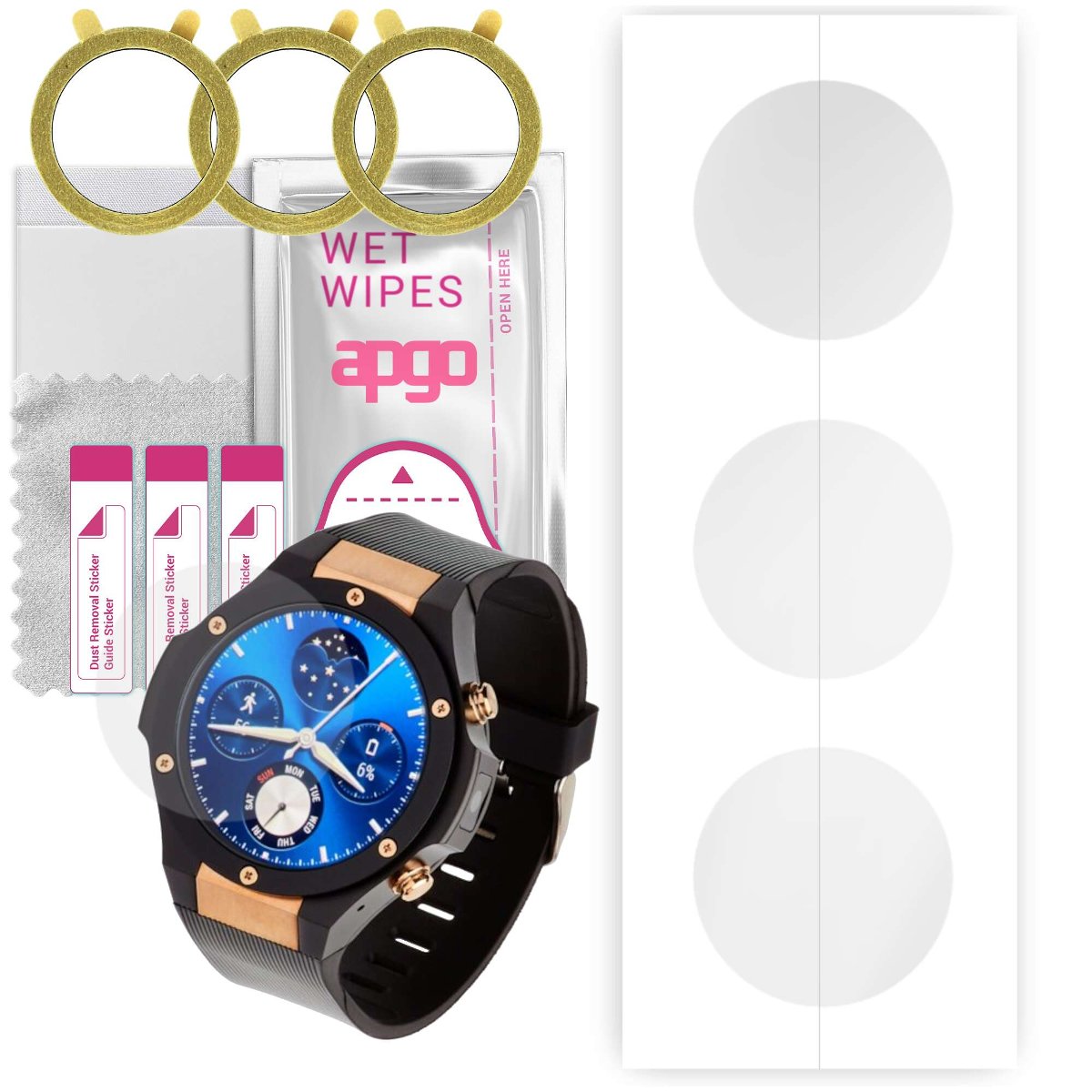 3x Folia hydrożelowa do Garett Expert 15 - apgo Smartwatch Hydrogel Protection Ochrona na ekran smartwatcha
