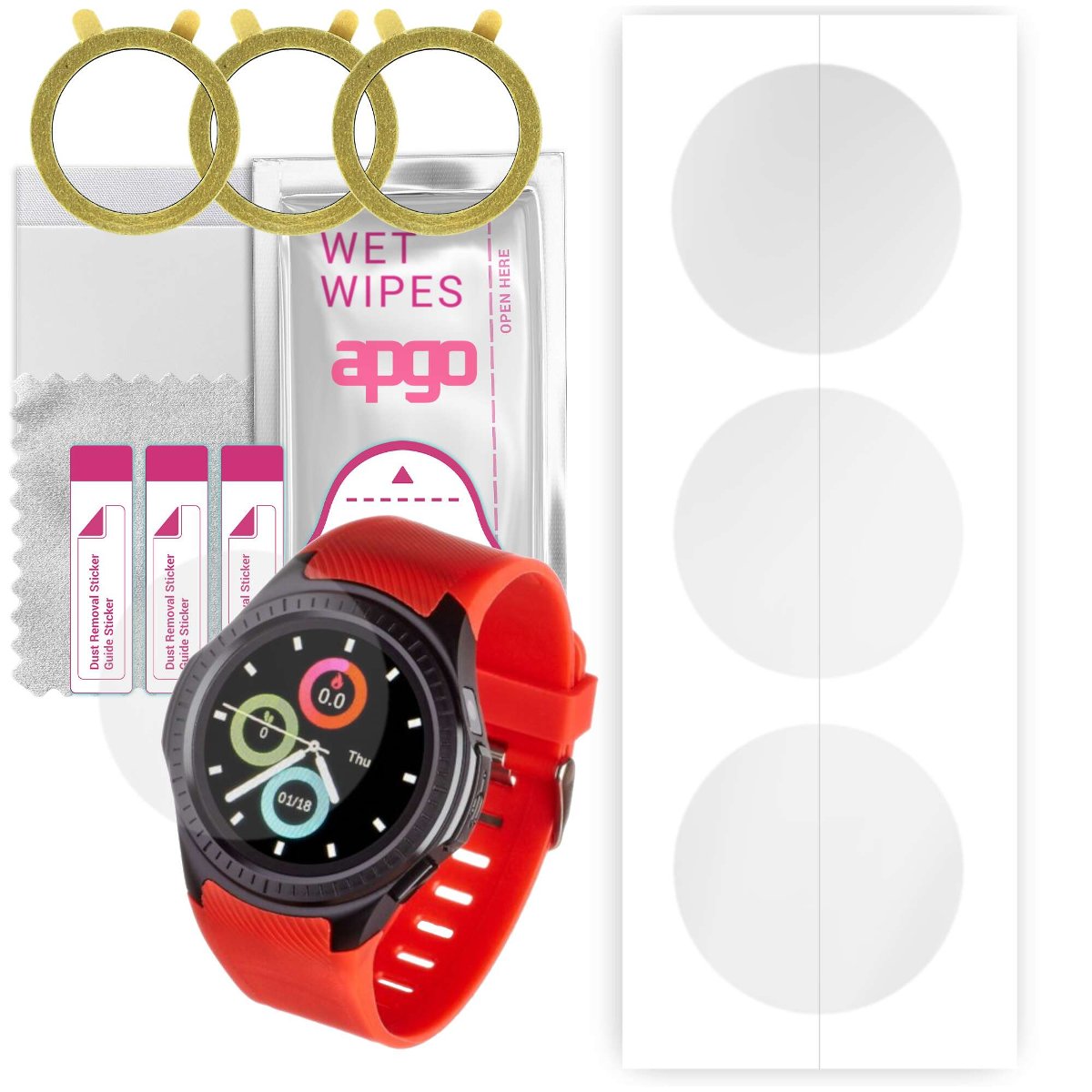 3x Folia hydrożelowa do Garett Multi 3 - apgo Smartwatch Hydrogel Protection Ochrona na ekran smartwatcha