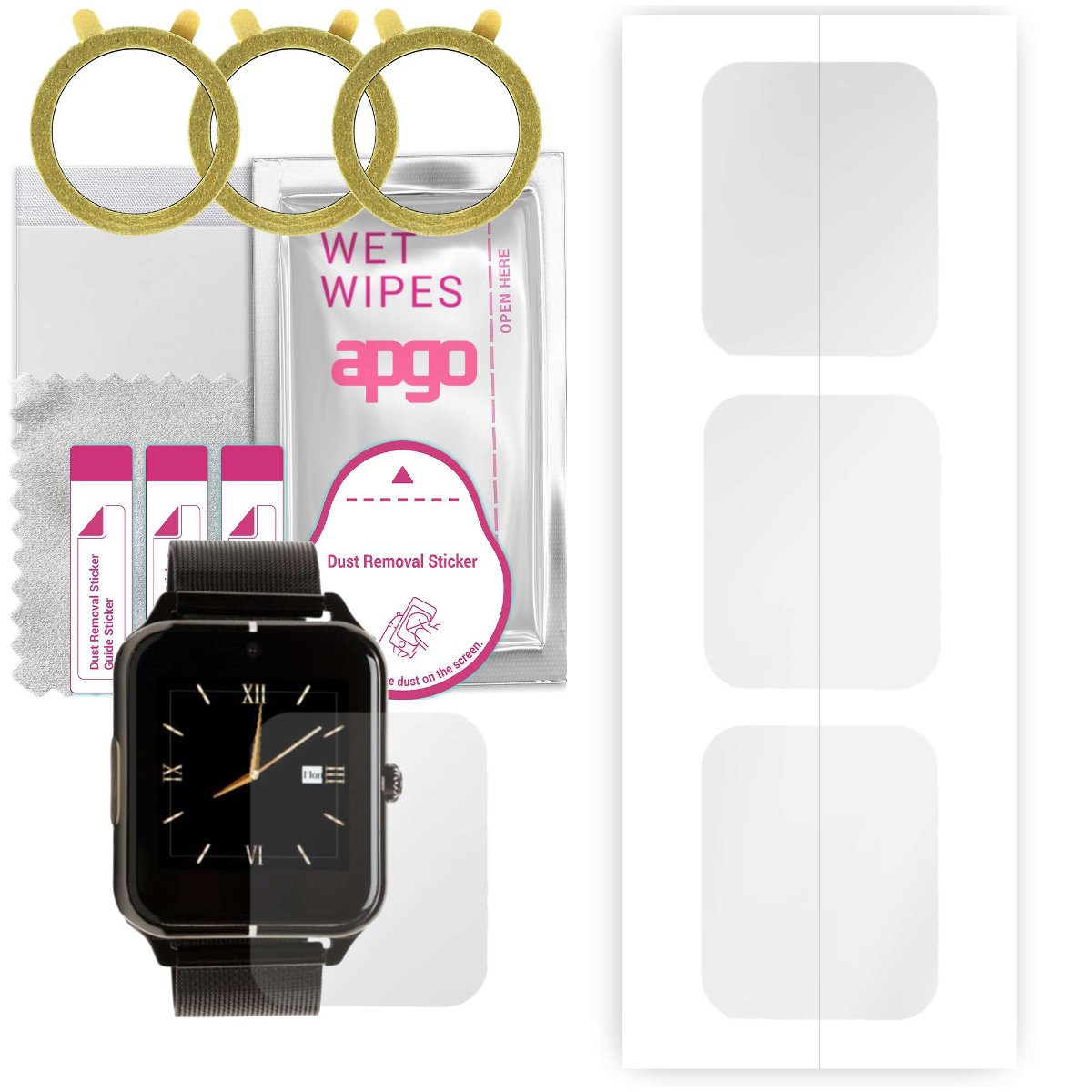 3x Folia hydrożelowa do Garett G26 - apgo Smartwatch Hydrogel Protection Ochrona na ekran smartwatcha