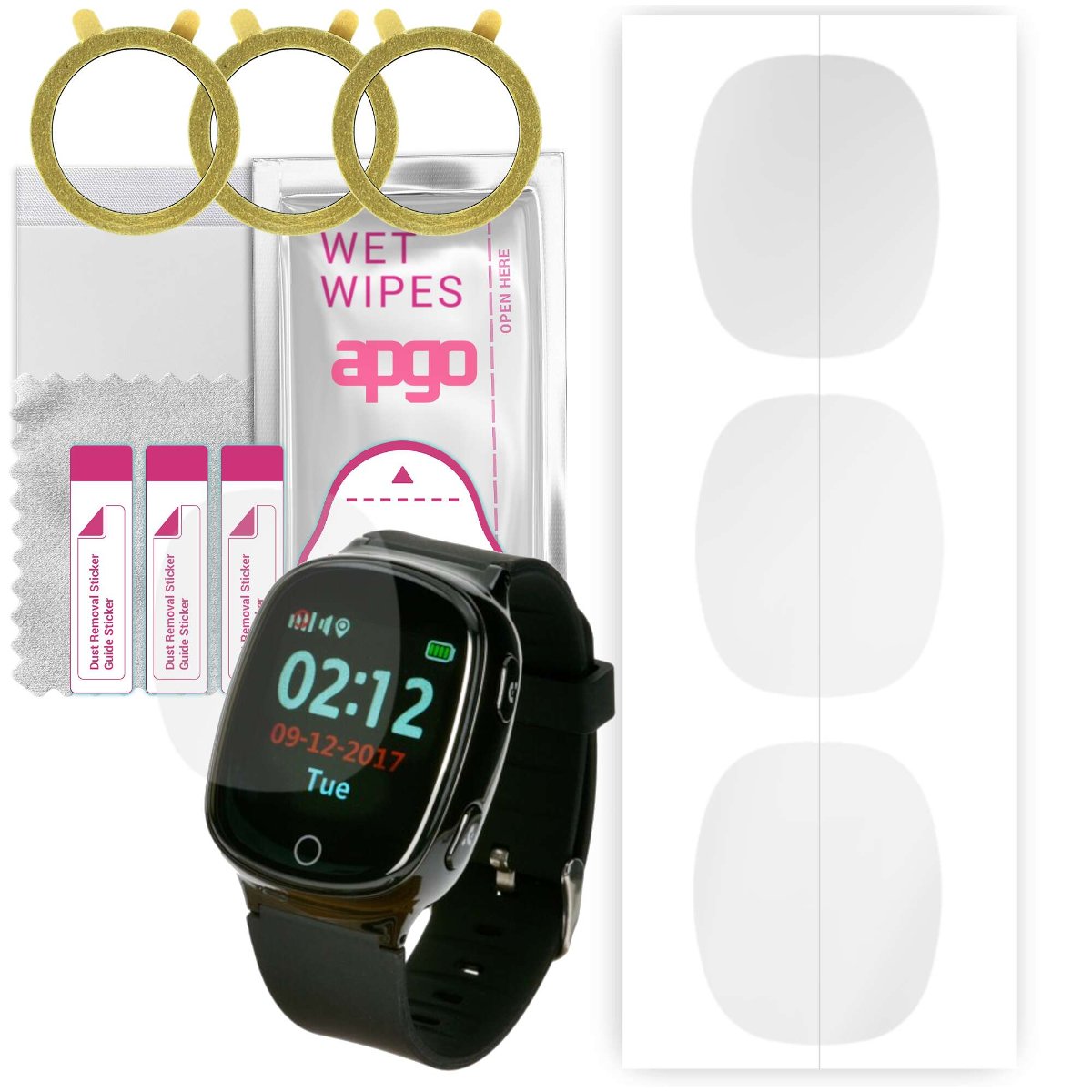 3x Folia hydrożelowa do Garett GPS 3 - apgo Smartwatch Hydrogel Protection Ochrona na ekran smartwatcha