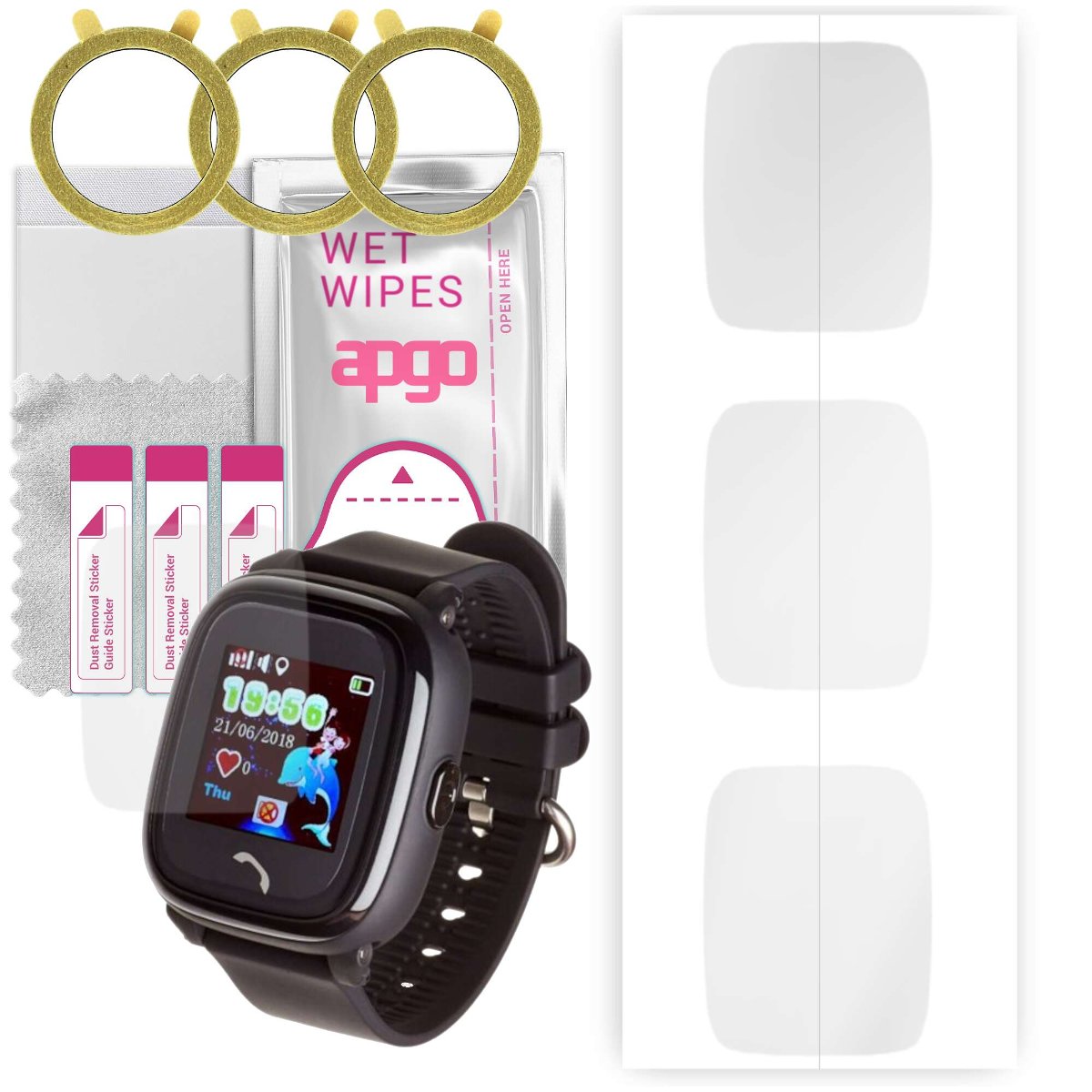 3x Folia hydrożelowa do Garett Kids 4 - apgo Smartwatch Hydrogel Protection Ochrona na ekran smartwatcha