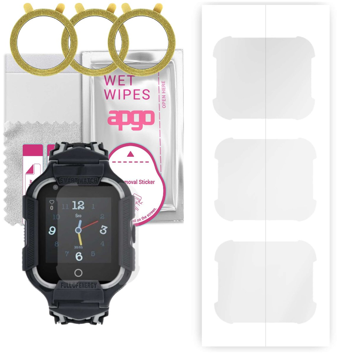 3x Folia hydrożelowa do Garett Kids Neon 4G - apgo Smartwatch Hydrogel Protection Ochrona na ekran smartwatcha