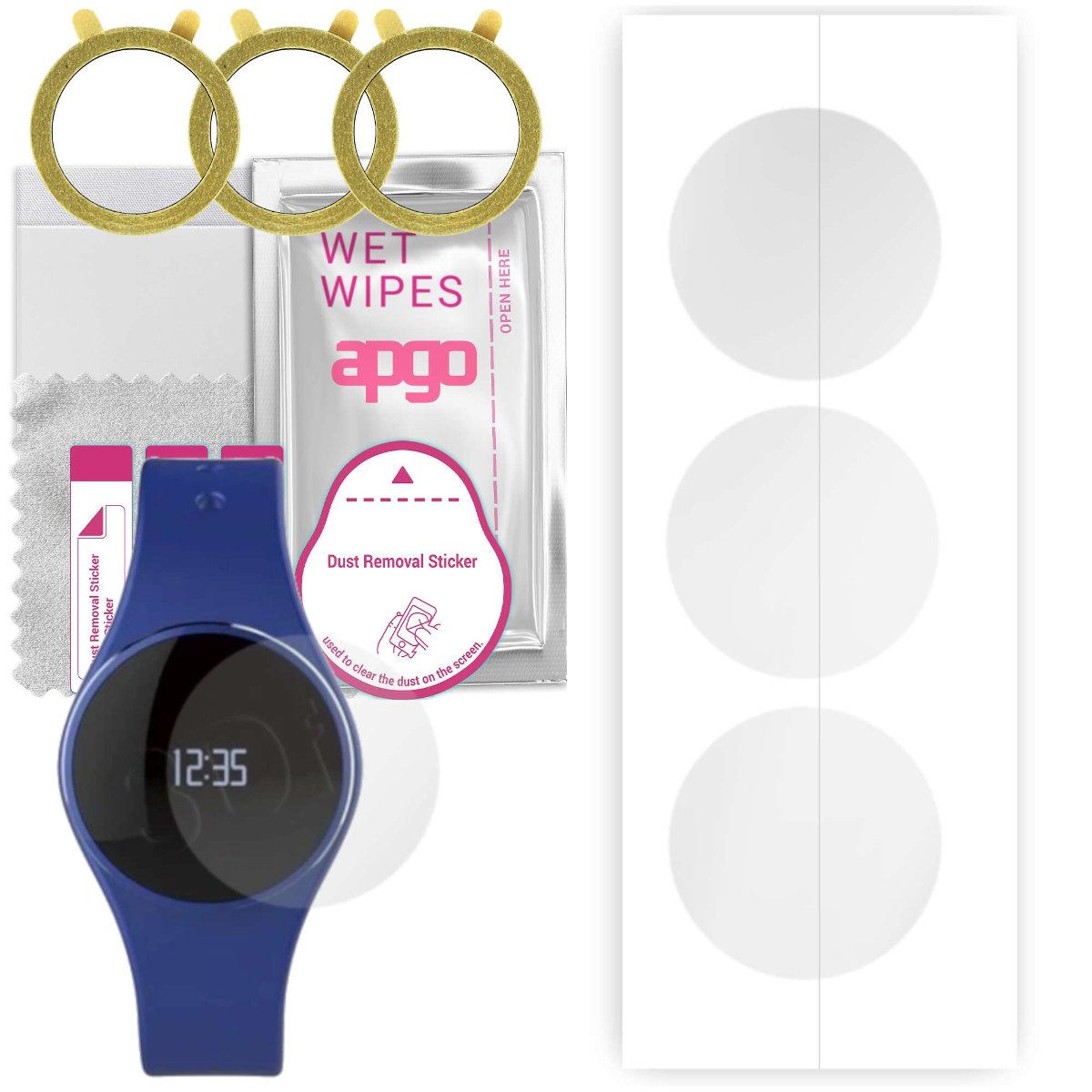 3x Folia hydrożelowa do MyKronoz ZeCircle - apgo Smartwatch Hydrogel Protection Ochrona na ekran smartwatcha