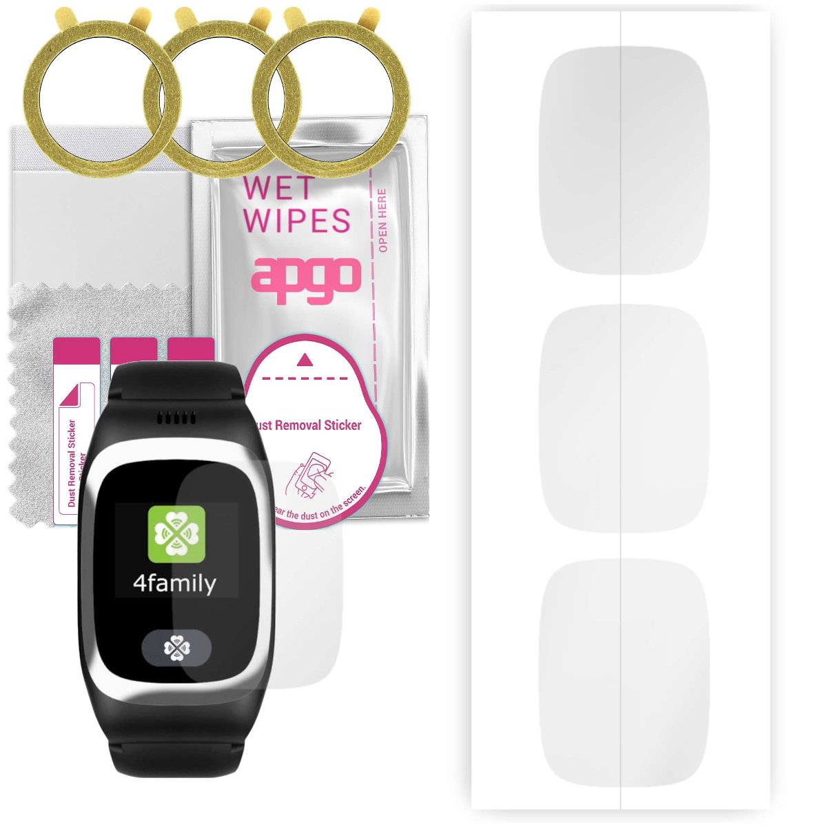 3x Folia hydrożelowa do myPhone (HAMMER) myBand 4family - apgo Smartwatch Hydrogel Protection Ochrona na ekran smartwatcha