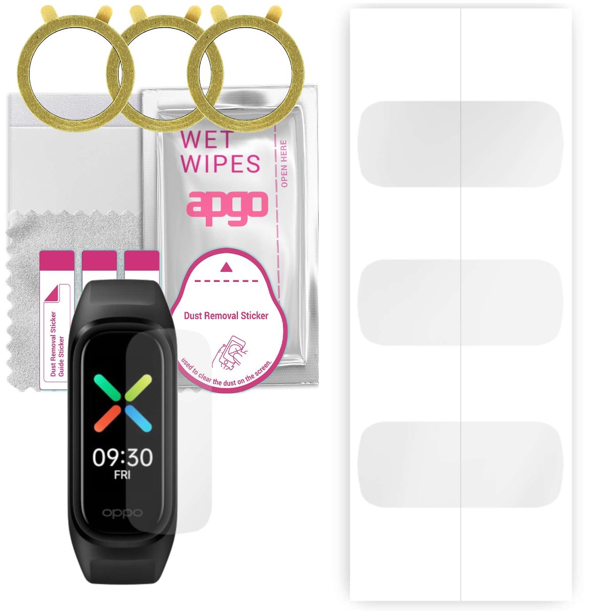 3x Folia hydrożelowa do Oppo Band - apgo Smartwatch Hydrogel Protection Ochrona na ekran smartwatcha