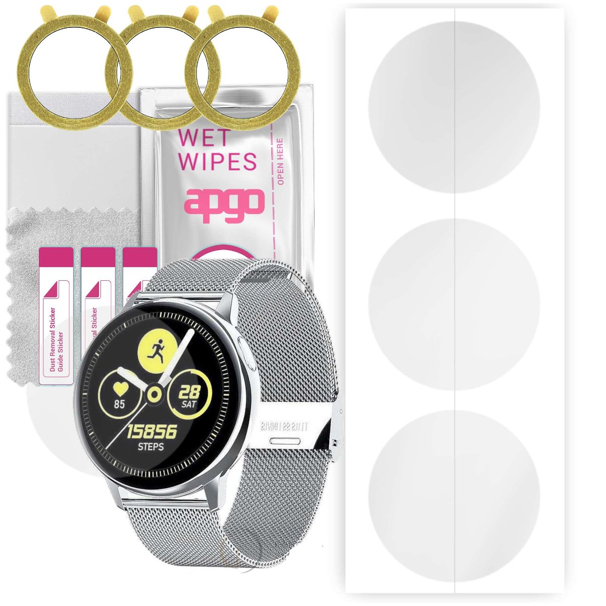 3x Folia hydrożelowa do Pacific Silver PC00132 - apgo Smartwatch Hydrogel Protection Ochrona na ekran smartwatcha