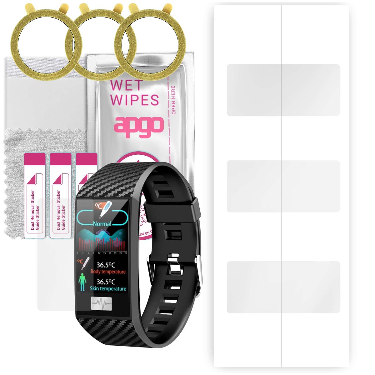 3x Folia hydrożelowa do Pacific Black PC00138 - apgo Smartwatch Hydrogel Protection Ochrona na ekran smartwatcha