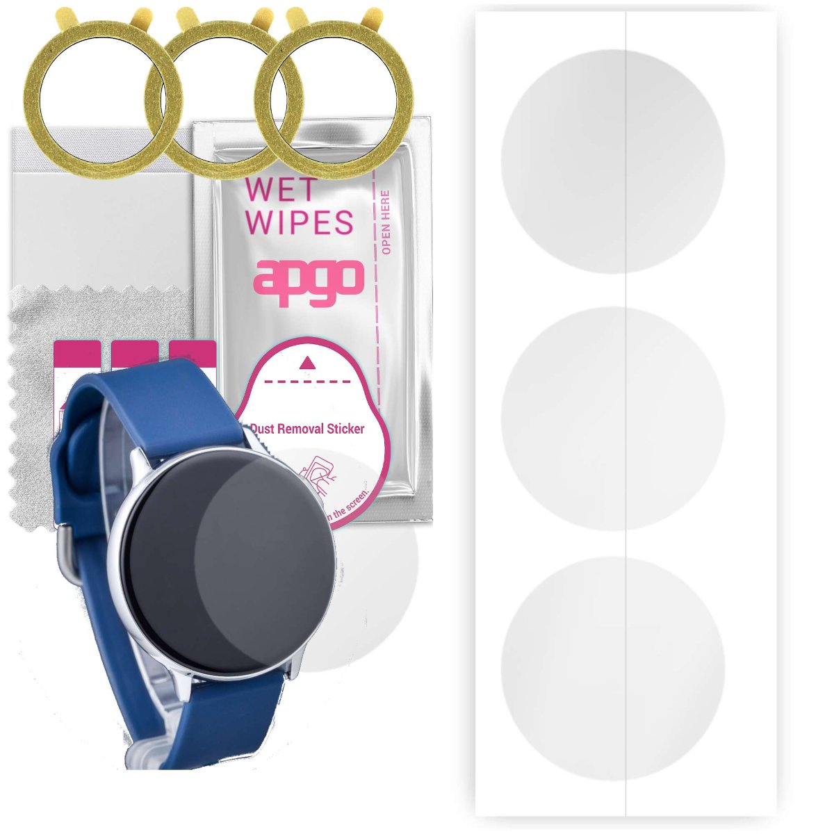3x Folia hydrożelowa do Pacific Blue PC00131 - apgo Smartwatch Hydrogel Protection Ochrona na ekran smartwatcha