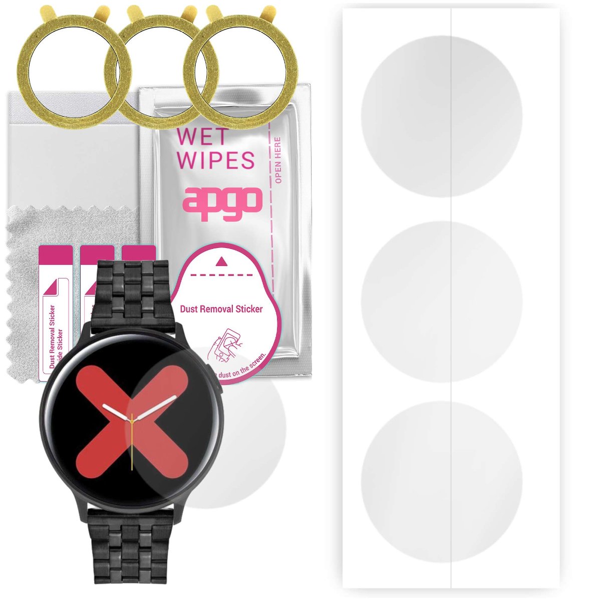 3x Folia hydrożelowa do Pacific Black PC00137 - apgo Smartwatch Hydrogel Protection Ochrona na ekran smartwatcha