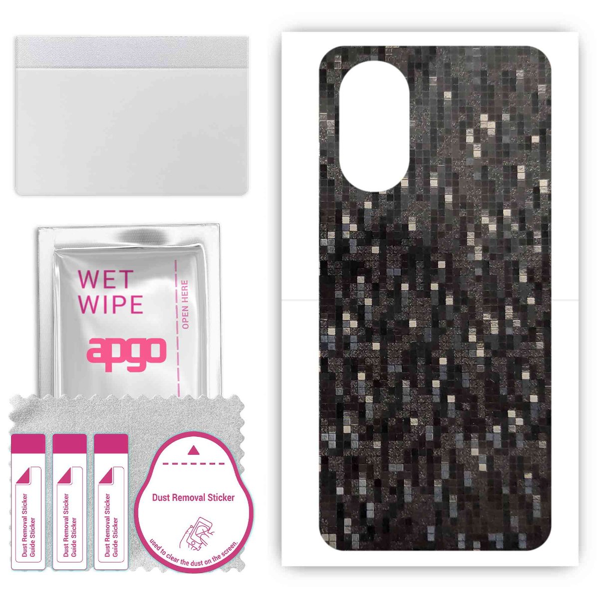 Folia naklejka skórka strukturalna na TYŁ do Honor V40 Lite Luxury Edition -  Carbon Pixel Czarny - apgo SKINS