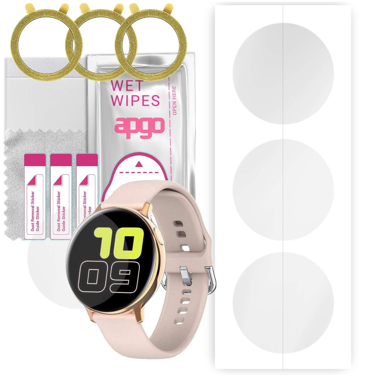 3x Folia hydrożelowa do Pacific Pink PC00129 - apgo Smartwatch Hydrogel Protection Ochrona na ekran smartwatcha