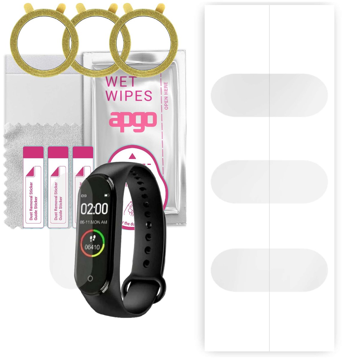 3x Folia hydrożelowa do Pacific Black PC00143 - apgo Smartwatch Hydrogel Protection Ochrona na ekran smartwatcha