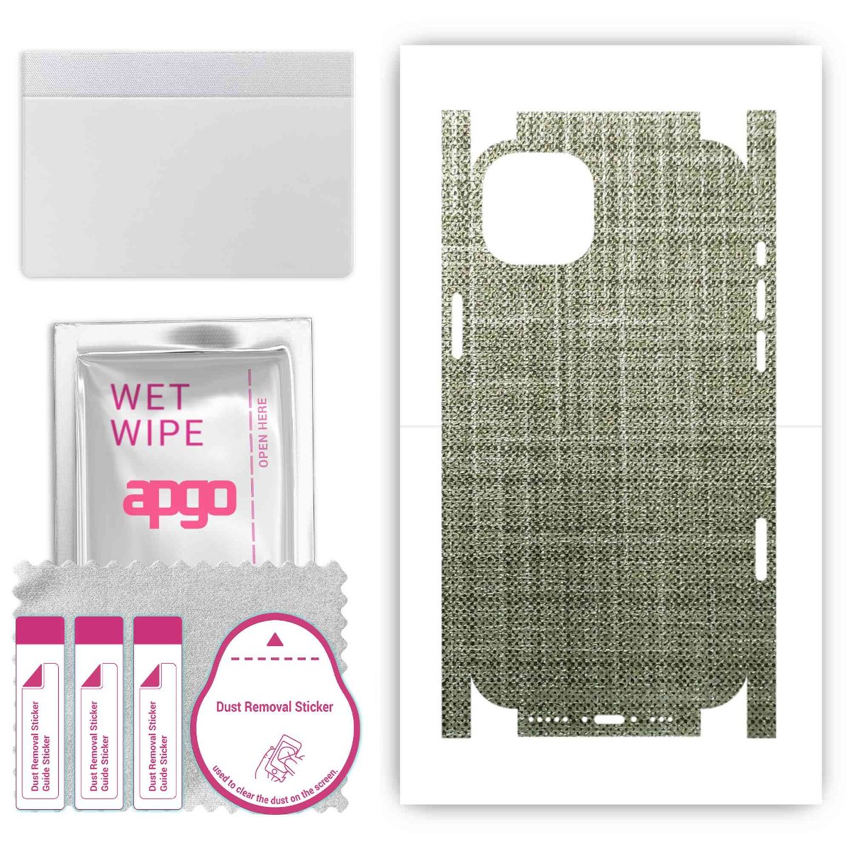 Folia naklejka skórka strukturalna na TYŁ+BOKI do Apple iPhone 14 -  Tkanina Lniana - apgo SKINS