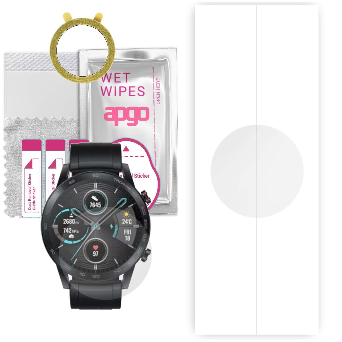 1x Folia hydrożelowa do Honor MagicWatch 2 46mm - apgo Smartwatch Hydrogel Protection Ochrona na ekran smartwatcha