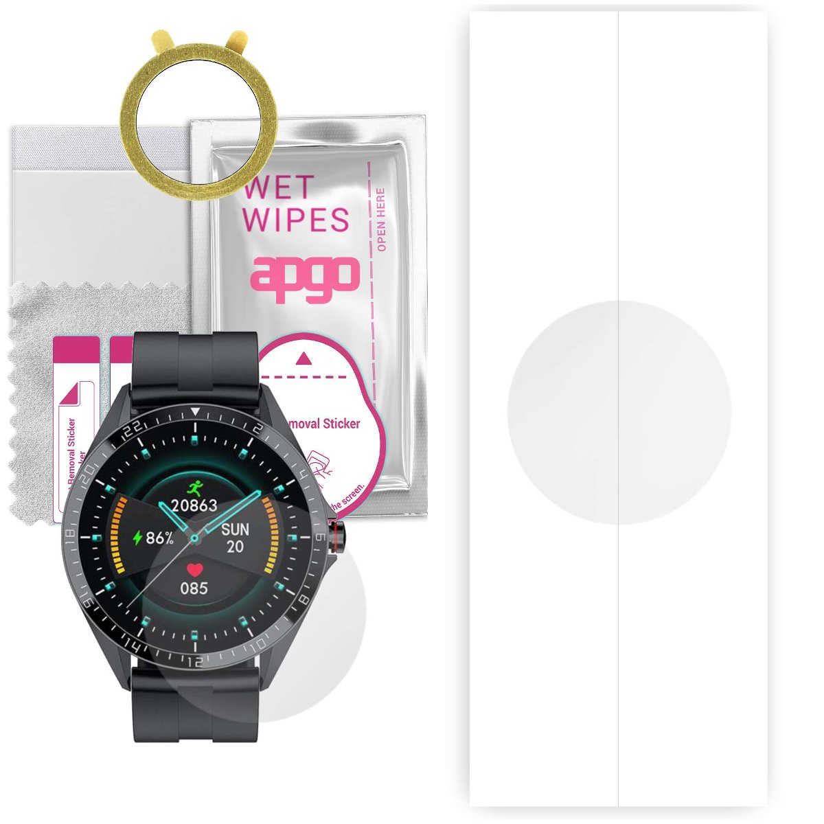 1x Folia hydrożelowa do Kumi GW16T - apgo Smartwatch Hydrogel Protection Ochrona na ekran smartwatcha