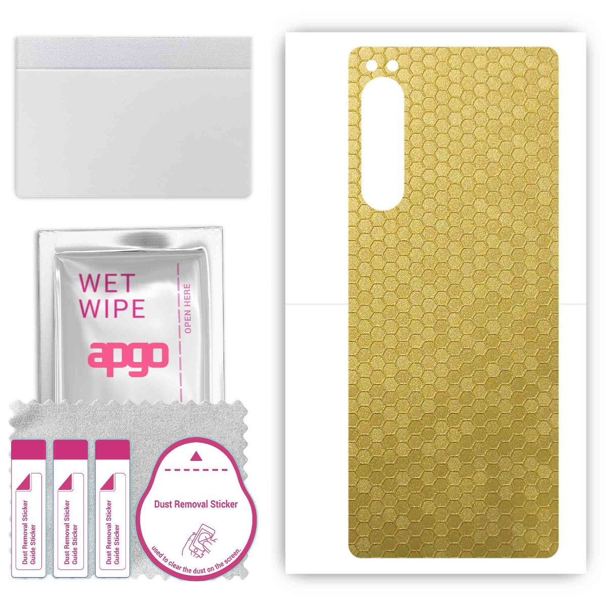 Folia naklejka skórka strukturalna na TYŁ do Sony Xperia 5 IV -  Plaster Miodu Złoty - apgo SKINS