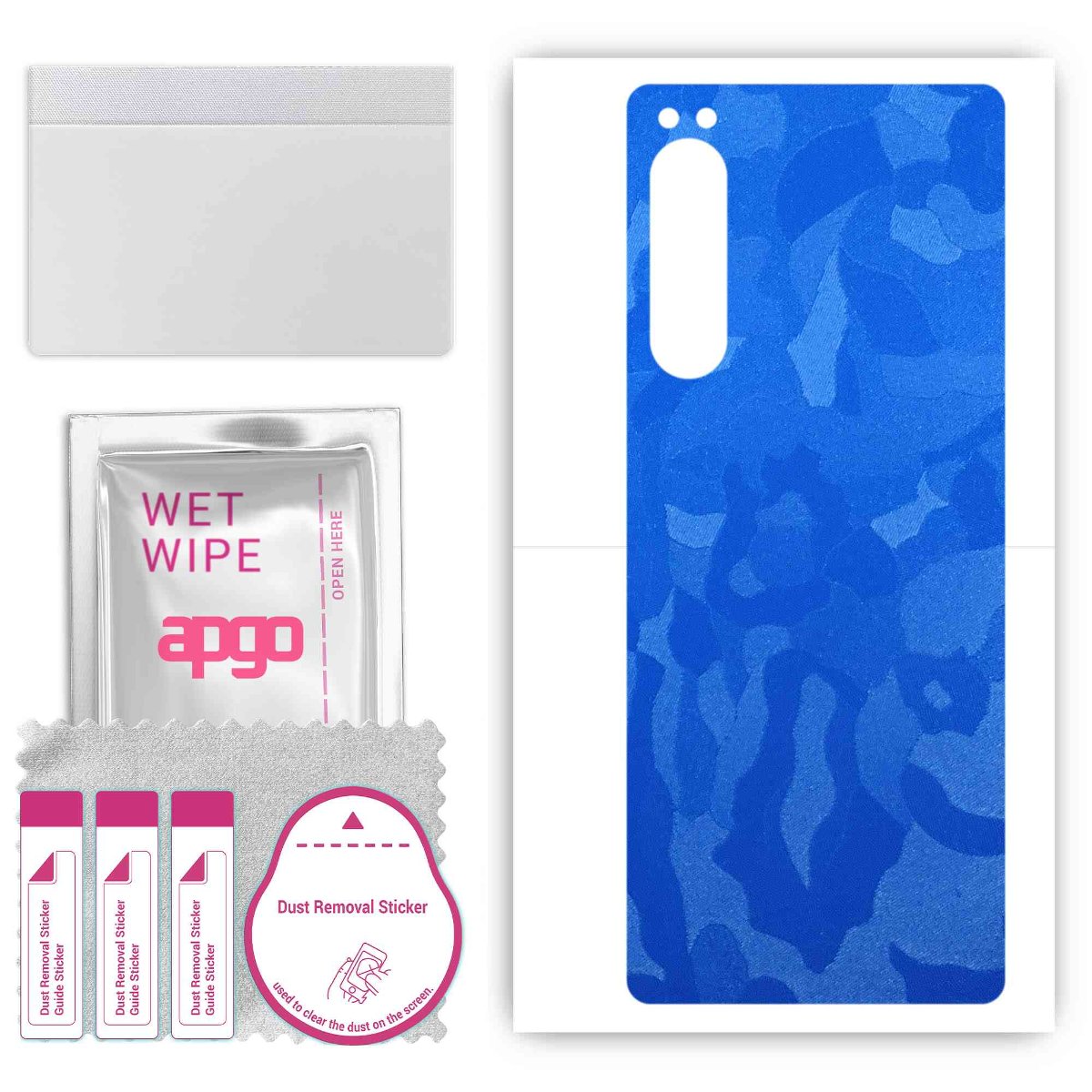 Folia naklejka skórka strukturalna na TYŁ do Sony Xperia 5 IV -  Moro | Camo Niebieski - apgo SKINS