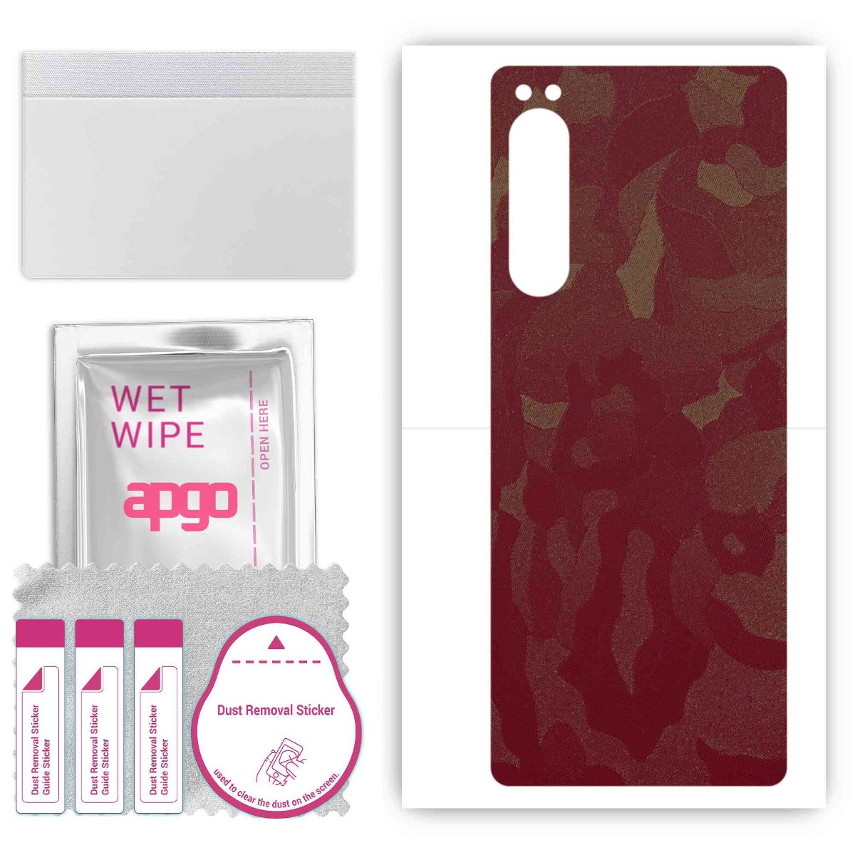 Folia naklejka skórka strukturalna na TYŁ do Sony Xperia 5 IV -  Moro | Camo Bordowy - apgo SKINS