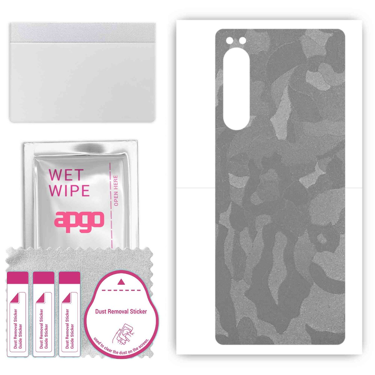 Folia naklejka skórka strukturalna na TYŁ do Sony Xperia 5 IV -  Moro | Camo Srebrny - apgo SKINS