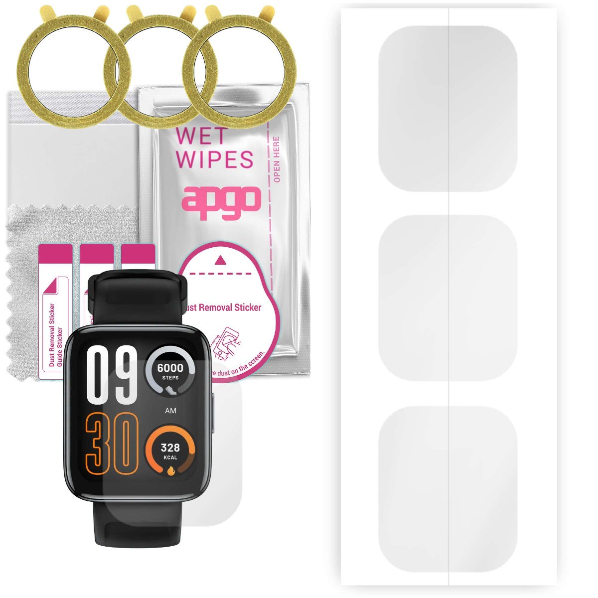 3x Folia hydrożelowa do Realme Watch 3 Pro - apgo Smartwatch Hydrogel Protection Ochrona na ekran smartwatcha