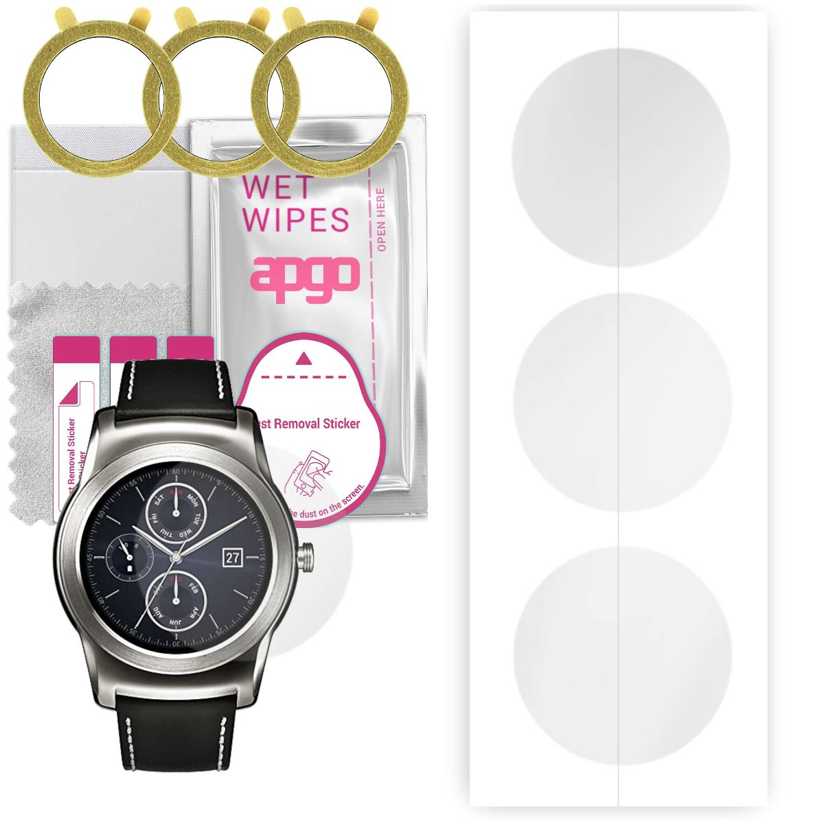 3x Folia hydrożelowa do LG W150 - apgo Smartwatch Hydrogel Protection Ochrona na ekran smartwatcha