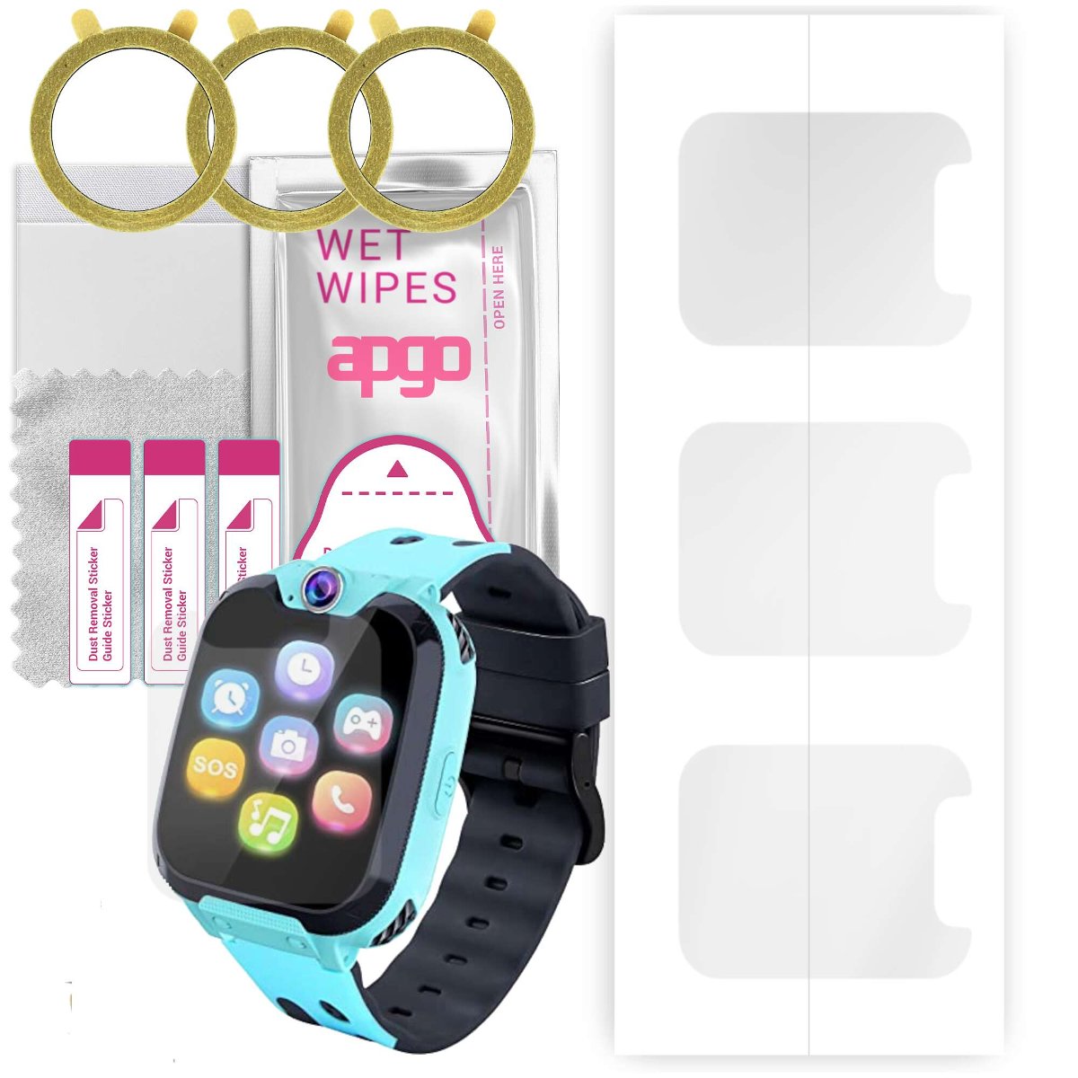 3x Folia hydrożelowa do MeritSoar Tech SB-122  - apgo Smartwatch Hydrogel Protection Ochrona na ekran smartwatcha