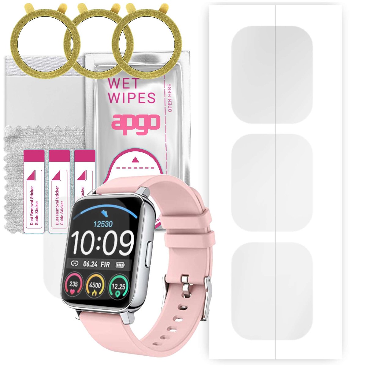 3x Folia hydrożelowa do Motast P22  - apgo Smartwatch Hydrogel Protection Ochrona na ekran smartwatcha